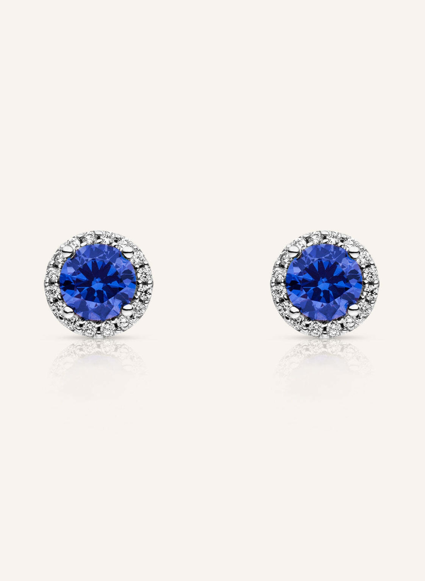 VEYNOU Ohrstecker AVA aus 14 Karat Weißgold und 2,0ct. Saphir und Lab-Grown Diamanten: WEISSGOLD
