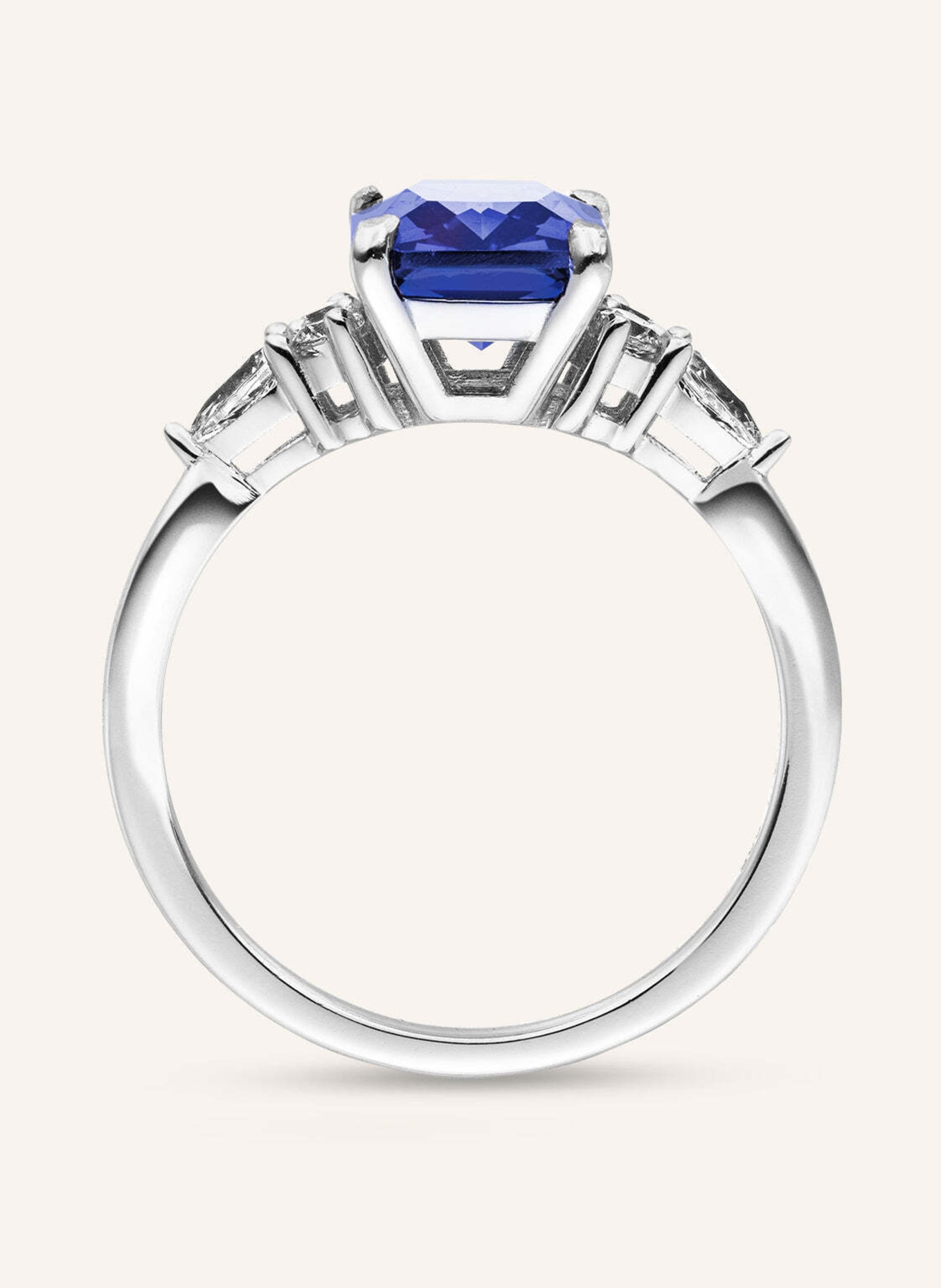 VEYNOU Ring AVA aus 14 Karat Weißgold und 2,0ct. Saphir und Diamanten: WEISSGOLD