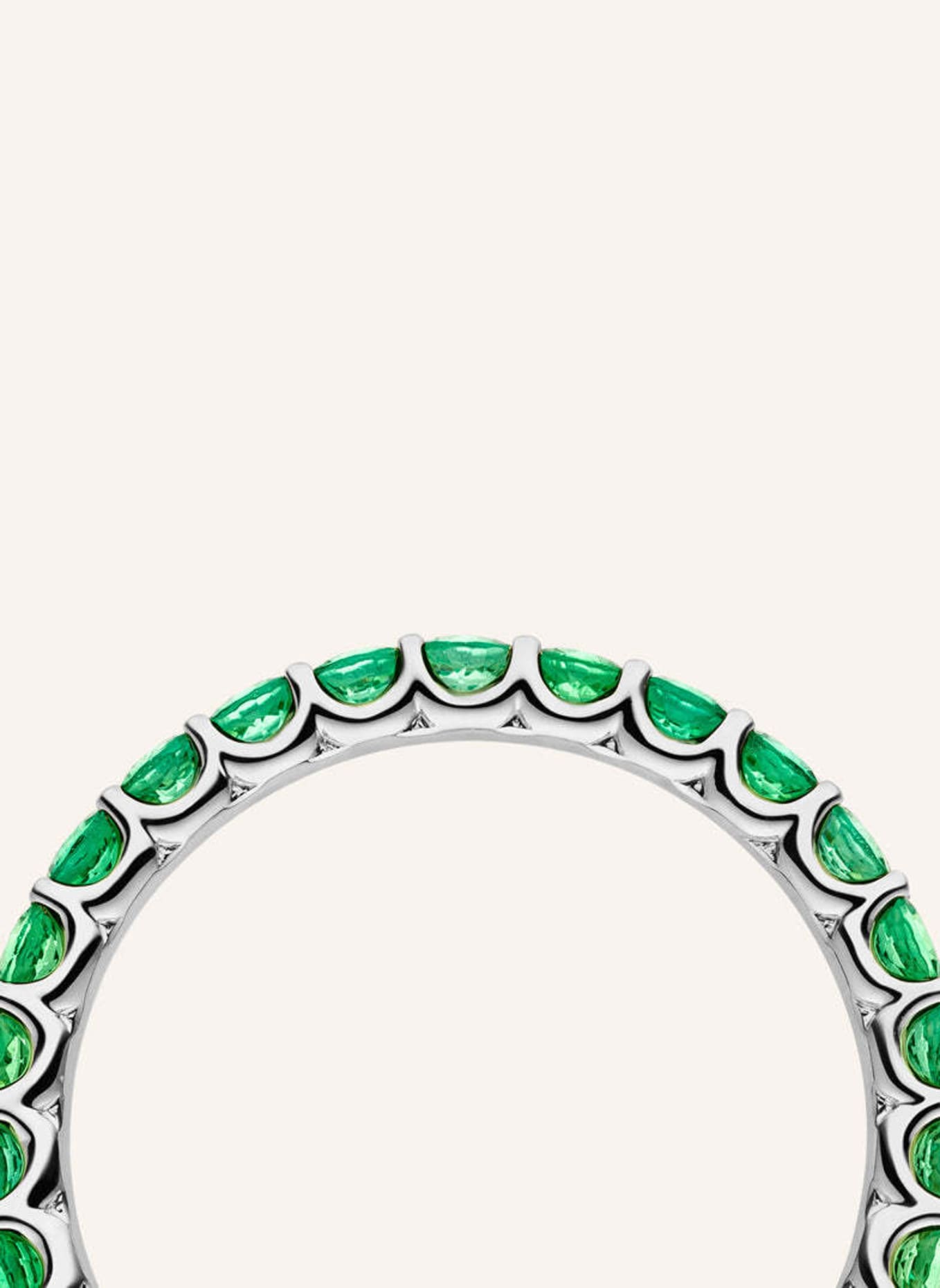 VEYNOU Ring EVERGREEN MEMORY aus 14 Karat Weißgold und 1,40ct. Smaragd: WEISSGOLD