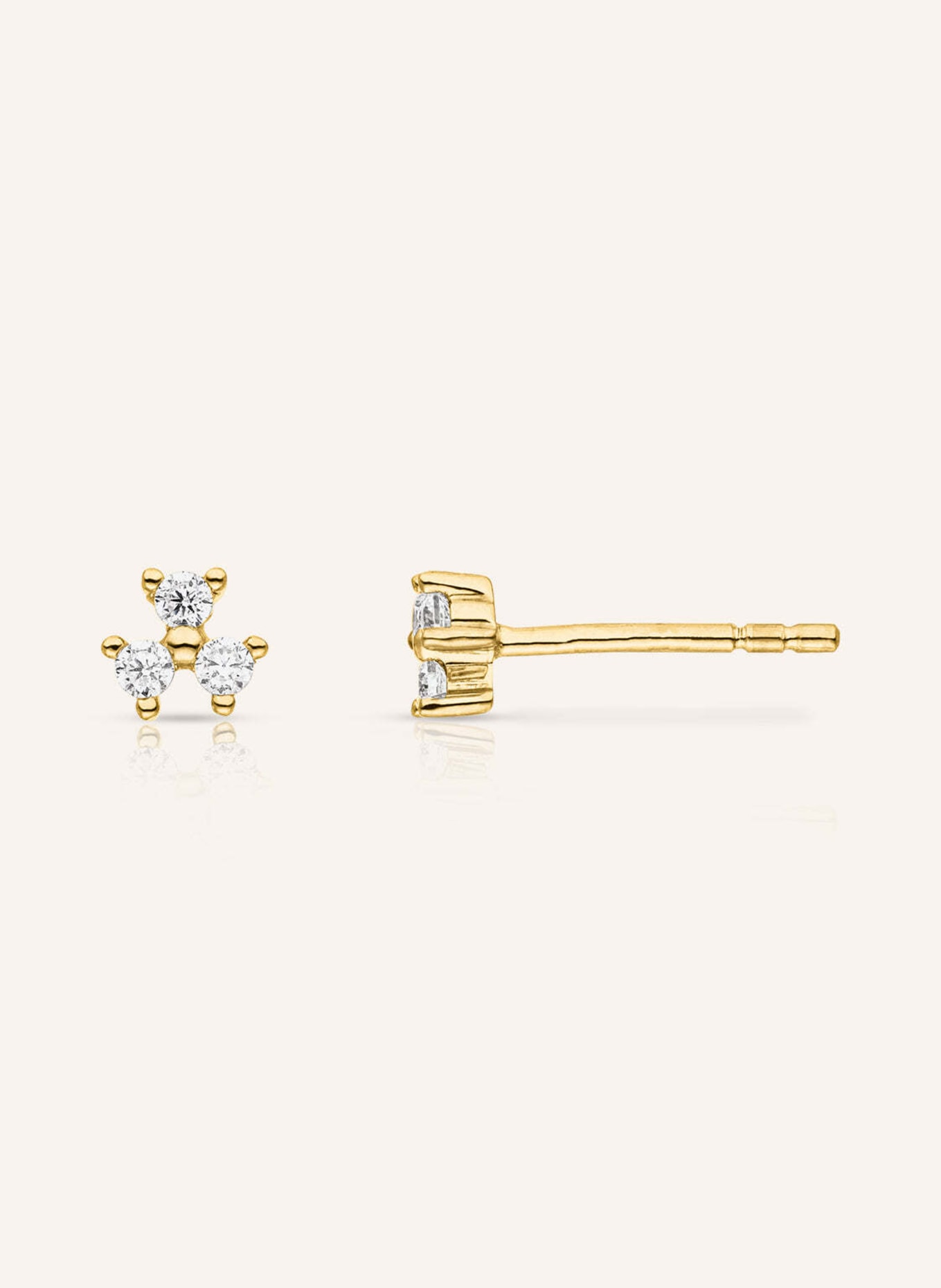 VEYNOU Ohrstecker FLEUR aus 14 Karat Gelbgold und 0,16ct. Diamanten, Farbe: GOLD (Bild 1)