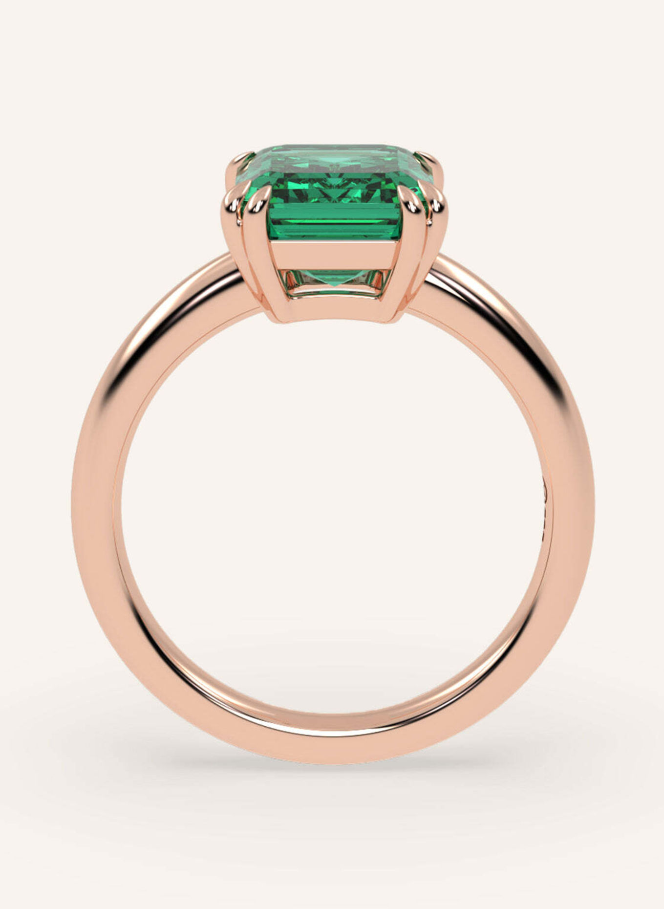VEYNOU Ring EDEN ESSENCE aus 14 Karat Roségold und 3,0ct. Smaragd: ROSÉGOLD