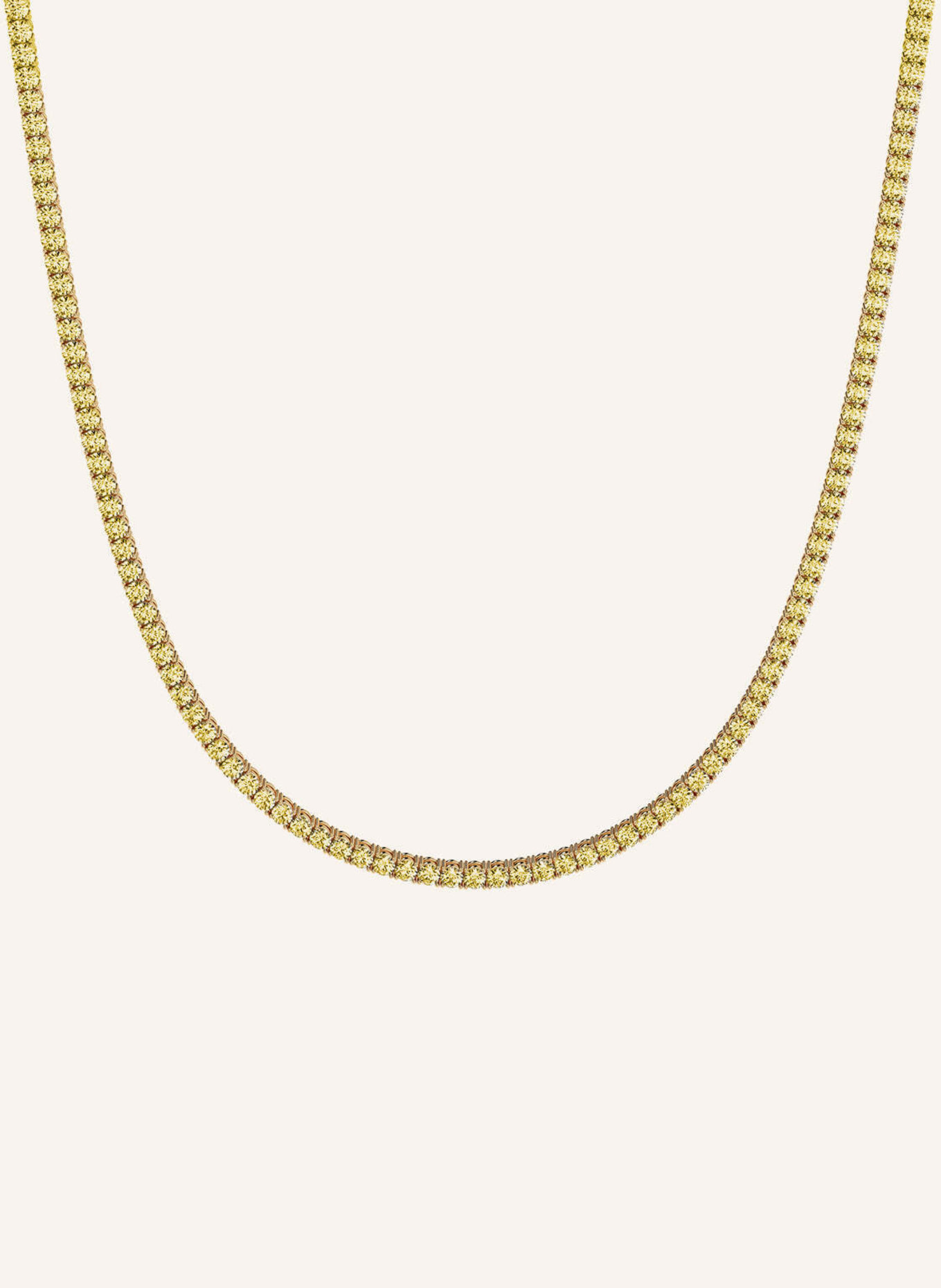 VEYNOU Tennishalskette aus 18 Karat Gelbgold und 13,50ct. Gelben Diamanten: GOLD