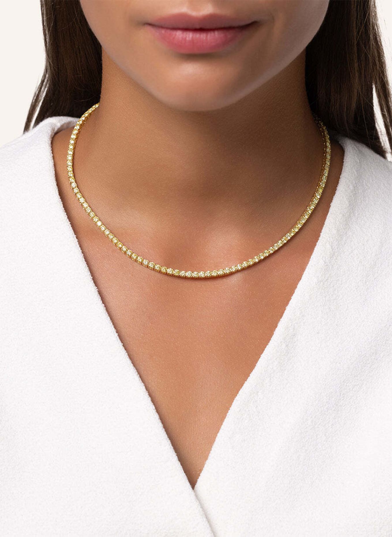 VEYNOU Tennishalskette aus 18 Karat Gelbgold und 13,50ct. Gelben Diamanten: GOLD