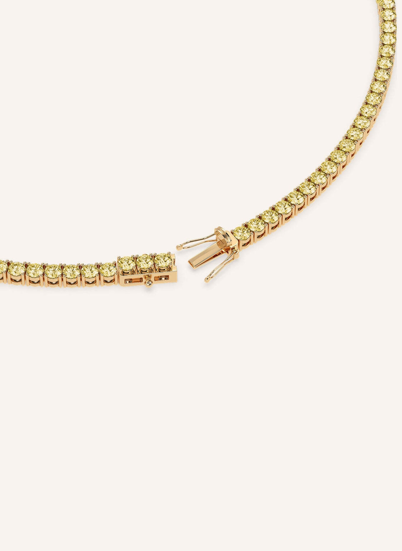 VEYNOU Tennishalskette aus 18 Karat Gelbgold und 13,50ct. Gelben Diamanten: GOLD