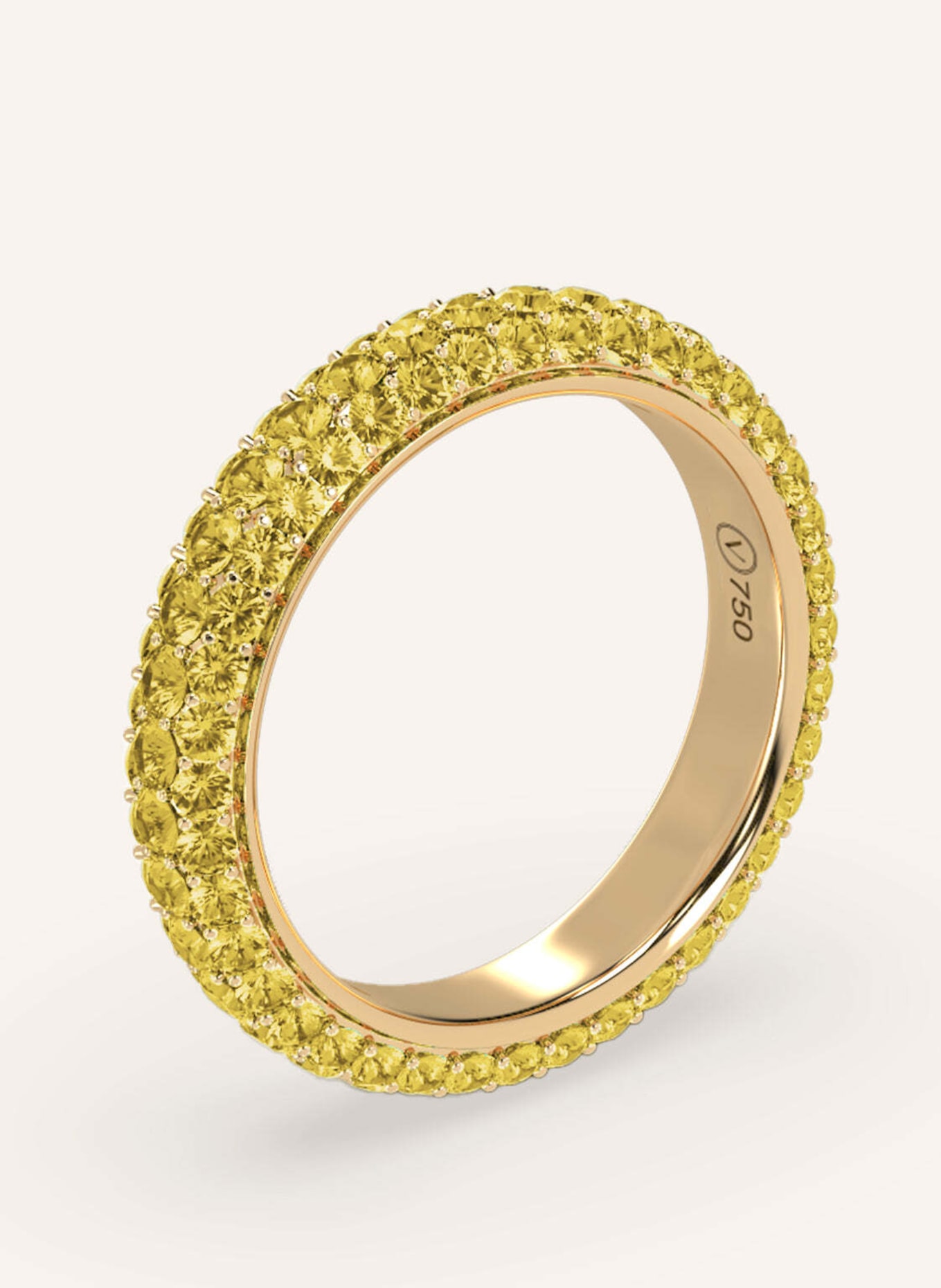 VEYNOU Ring PAVÈ aus 18 Karat Gelbgold und 1,90ct. lab-grown Gelben Diamanten: GOLD
