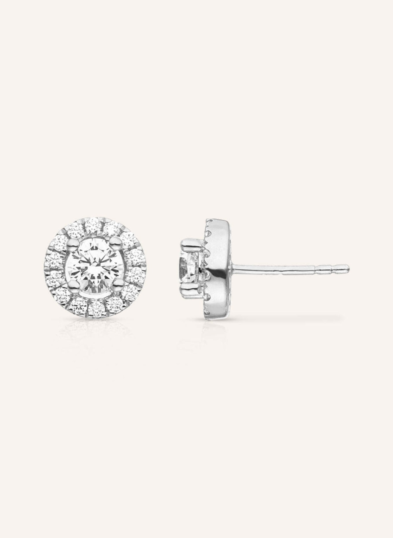 VEYNOU Ohrstecker CAMILLA aus 14 Karat Weißgold und 0,80ct. Diamanten: WEISSGOLD