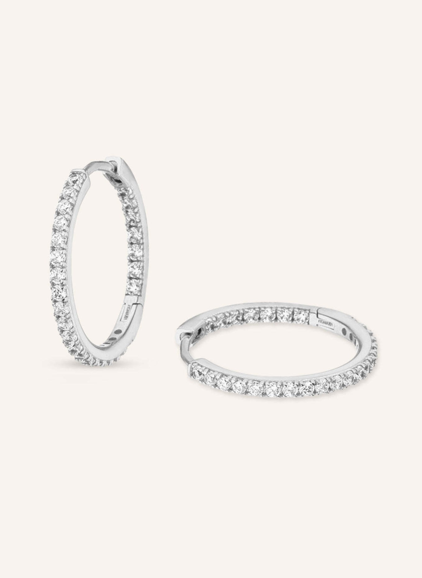 VEYNOU Creolen CLEO SMALL aus 14 Karat Weißgold mit Diamanten: WEISSGOLD