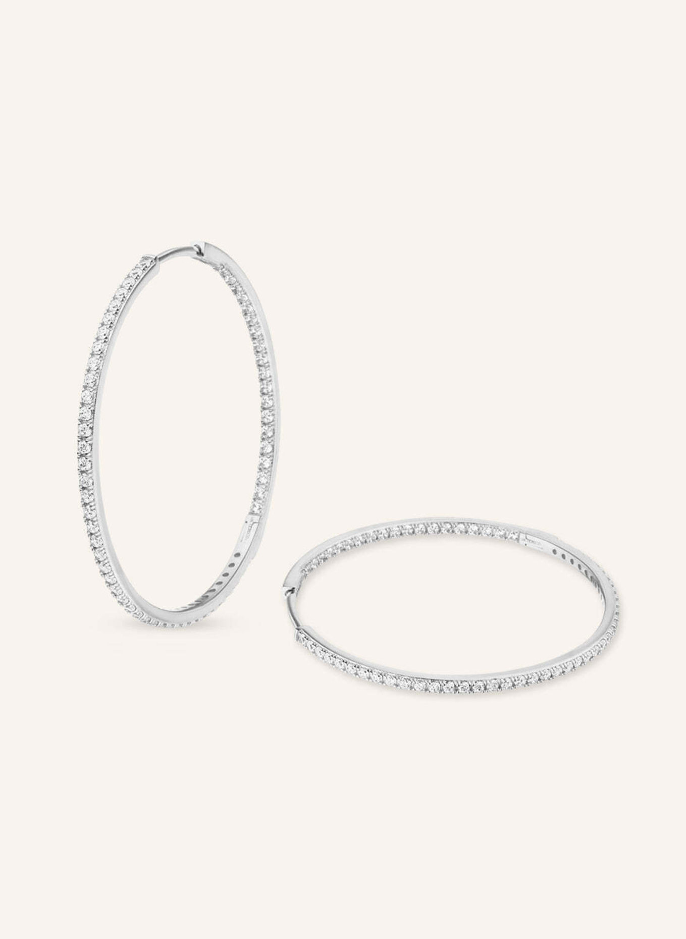 VEYNOU Creolen CLEO BIG aus 14 Karat Weißgold mit Diamanten: WEISSGOLD