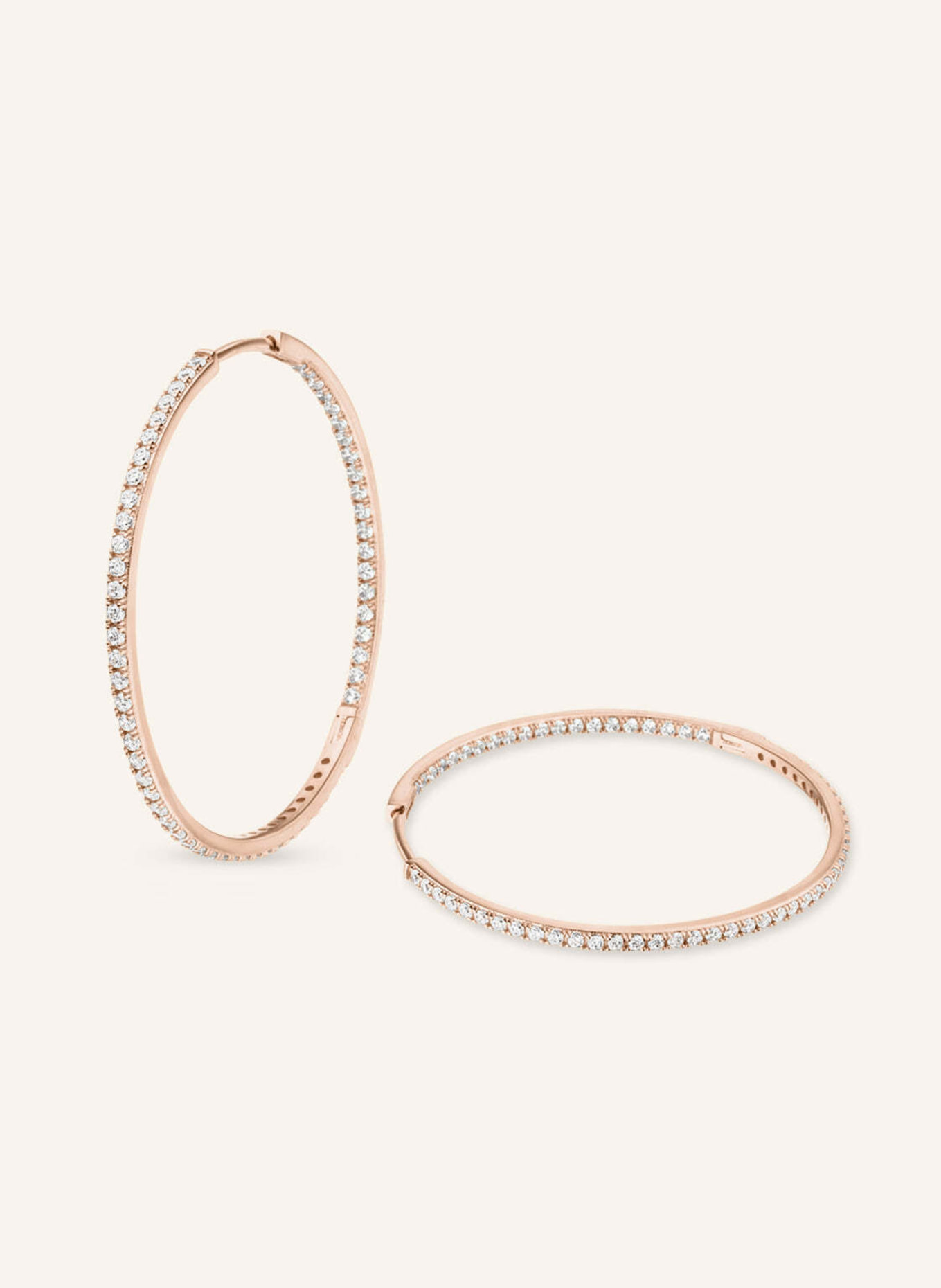 VEYNOU Creolen CLEO BIG aus 14 Karat Roségold mit Diamanten: ROSÉGOLD