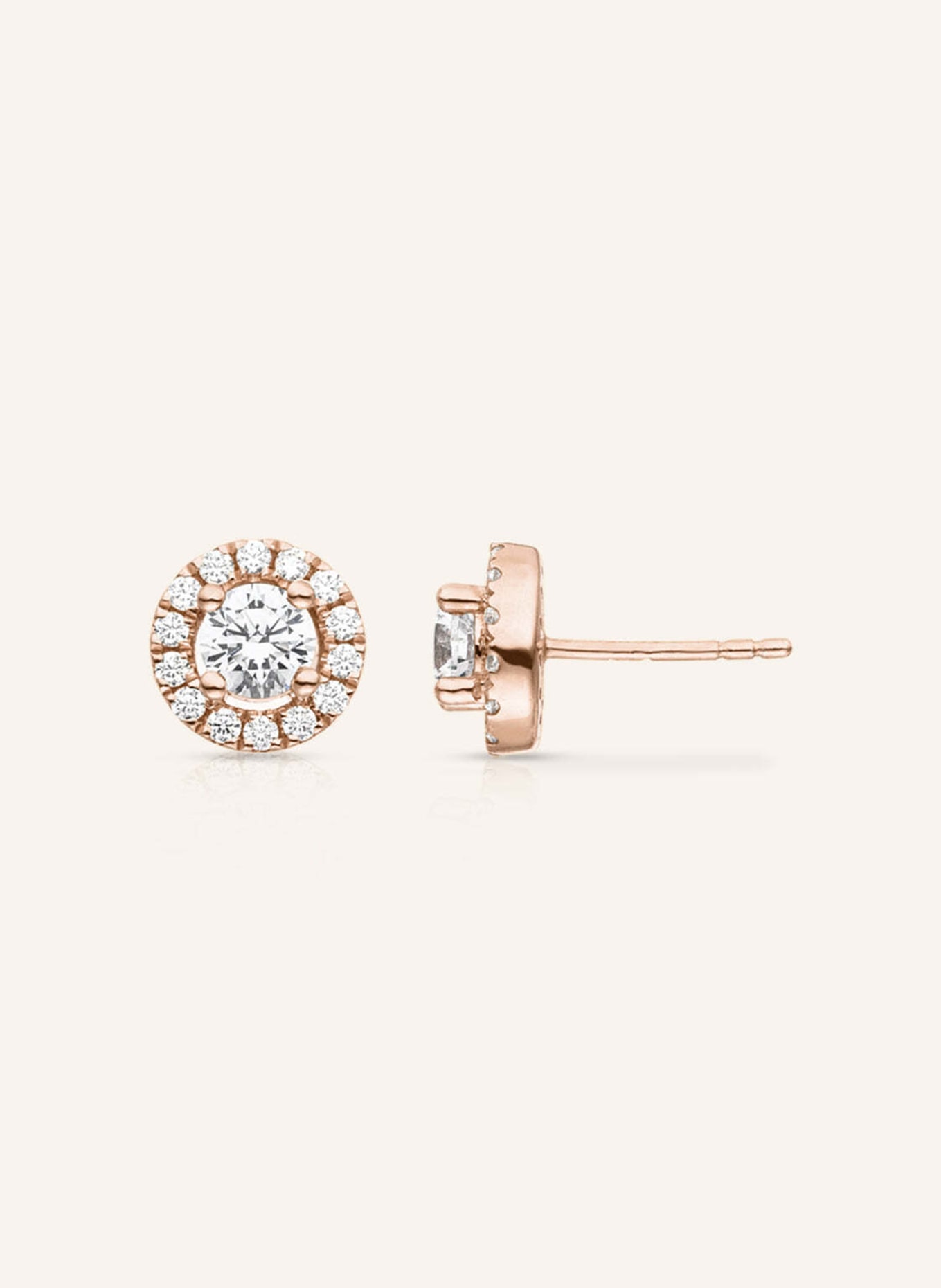 VEYNOU Ohrstecker CAMILLA aus 14 Karat Roségold und 0,32ct. Diamanten: ROSÉGOLD