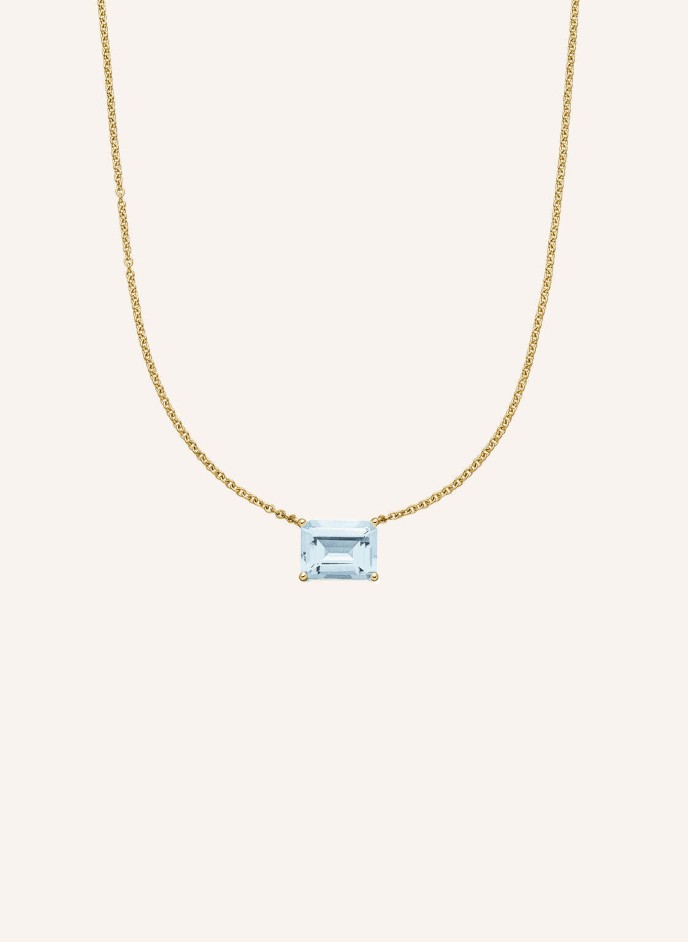 VEYNOU Halskette SORA aus 14 Karat Gelbgold und 1.00ct. lab-grown Aquamarin: GOLD