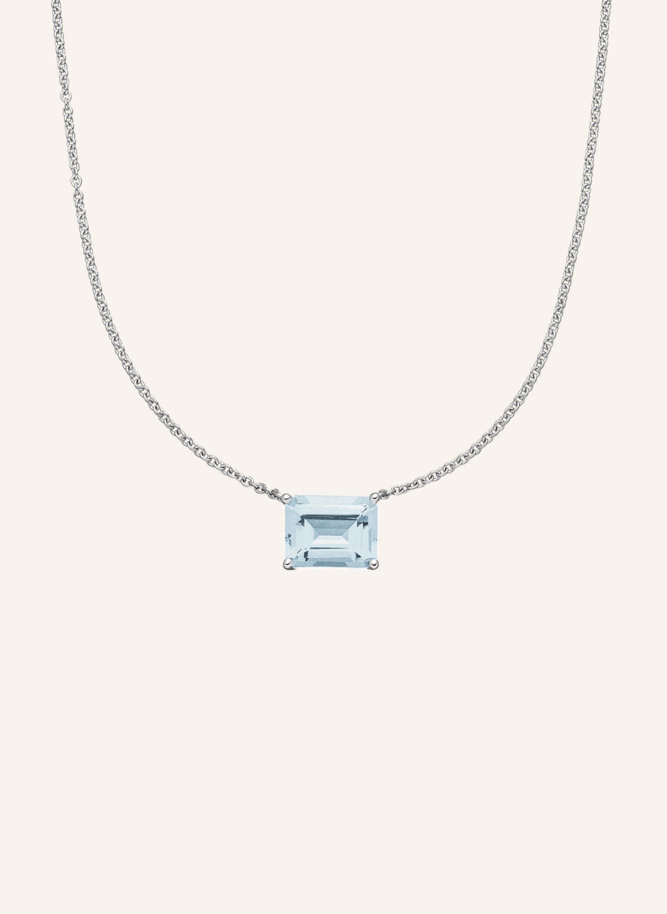 VEYNOU Halskette SORA aus 14 Karat Weißgold und 2.00ct. lab-grown Aquamarin: WEISSGOLD