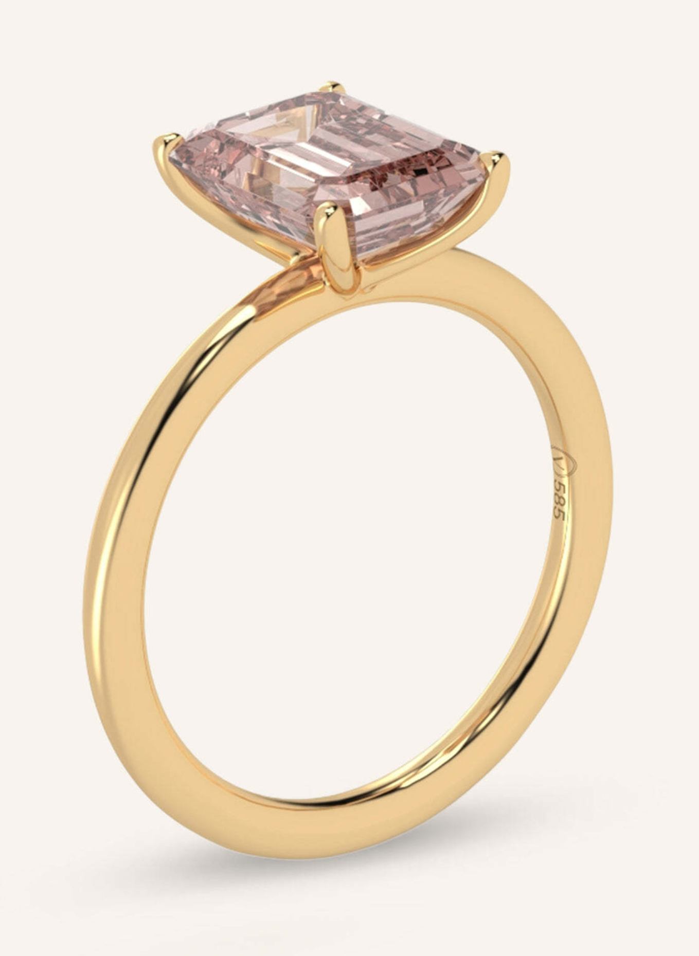 VEYNOU Ring ROSIE aus 14 Karat Gelbgold und 2.00ct. lab-grown Morganit: GOLD