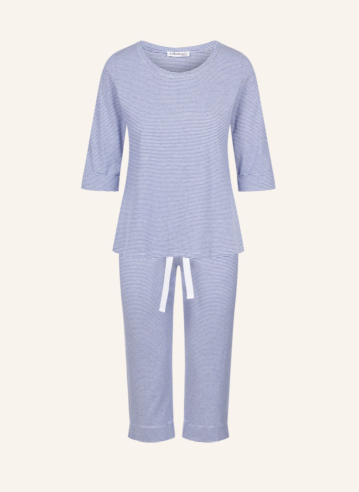 yellamaris Schlafanzug mit 3/4 Arm: BLAUGRAU/ BLAU/ HELLBLAU