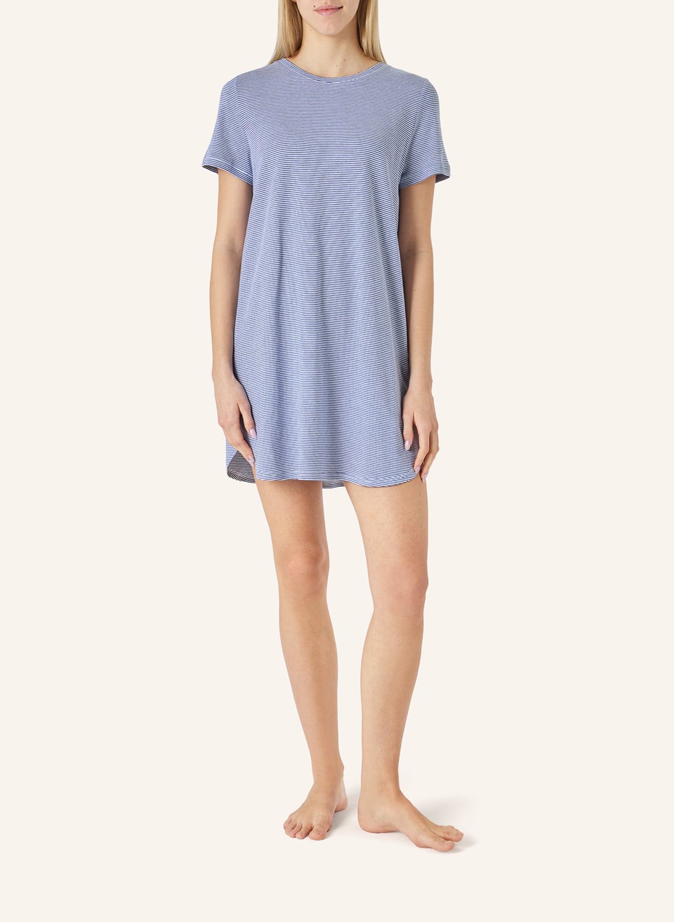 yellamaris Nachthemd mit kurzem Arm: BLAUGRAU/ BLAU/ HELLBLAU