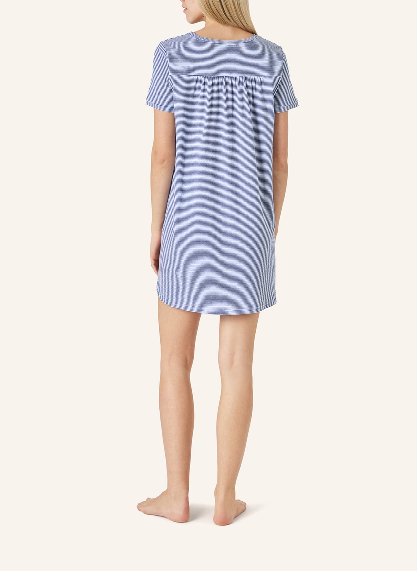 yellamaris Nachthemd mit kurzem Arm: BLAUGRAU/ BLAU/ HELLBLAU