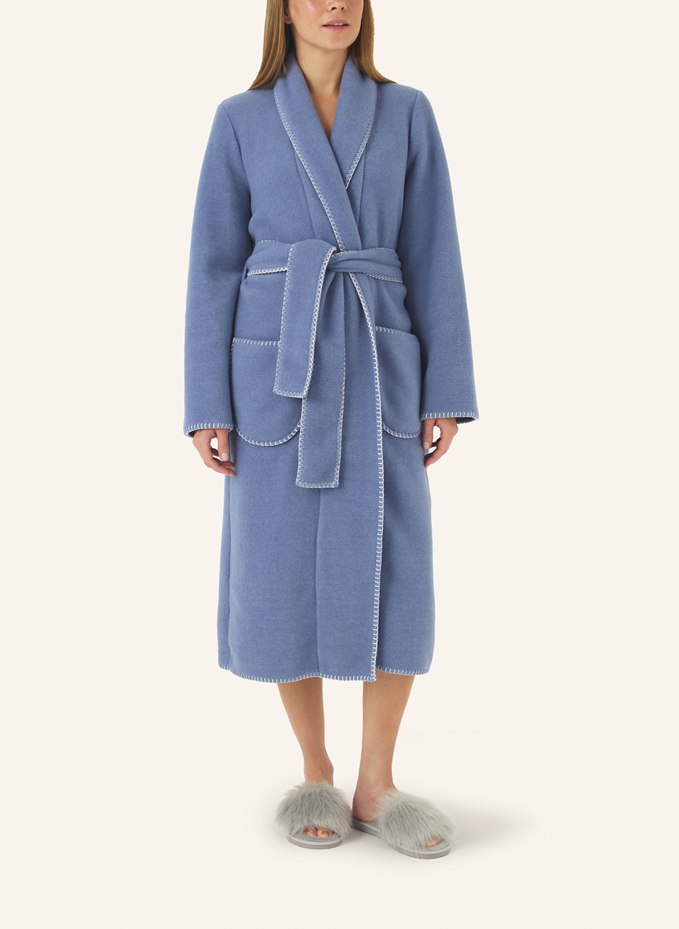 yellamaris Hausmantel: BLAUGRAU/ BLAU/ HELLBLAU