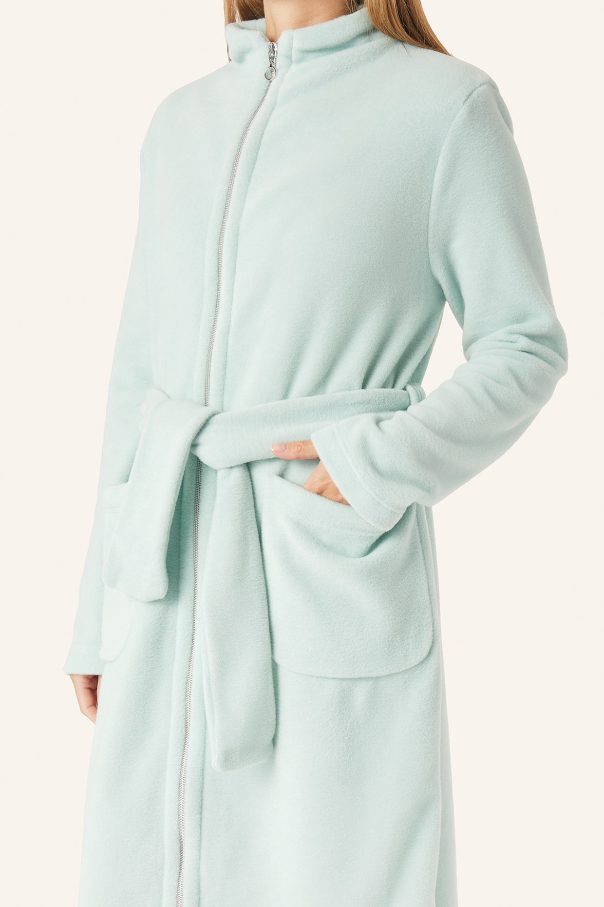 yellamaris Hausmantel: HELLGRÜN/ MINT