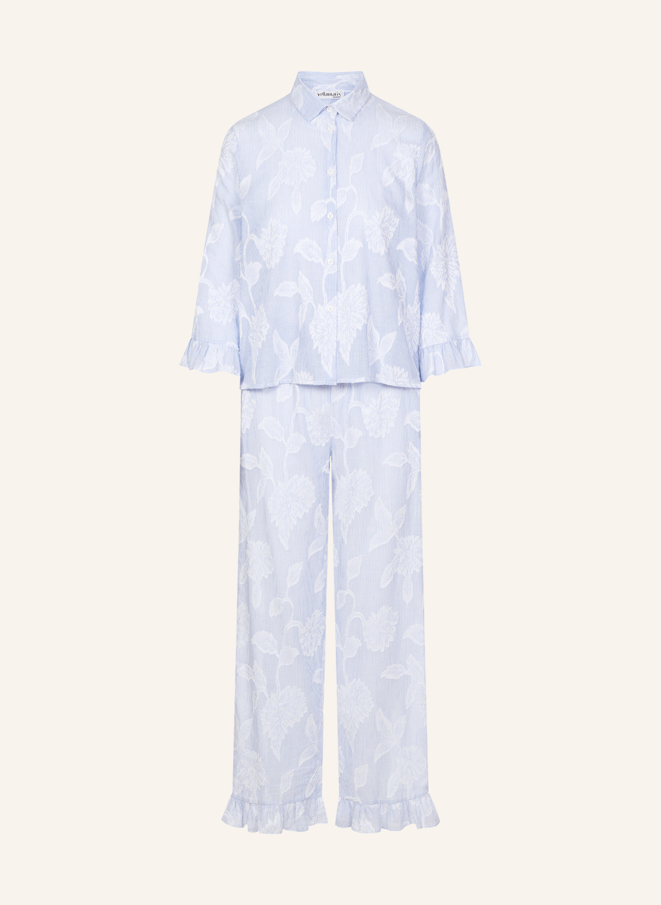 yellamaris Schlafanzug: BLAUGRAU/ BLAU/ HELLBLAU