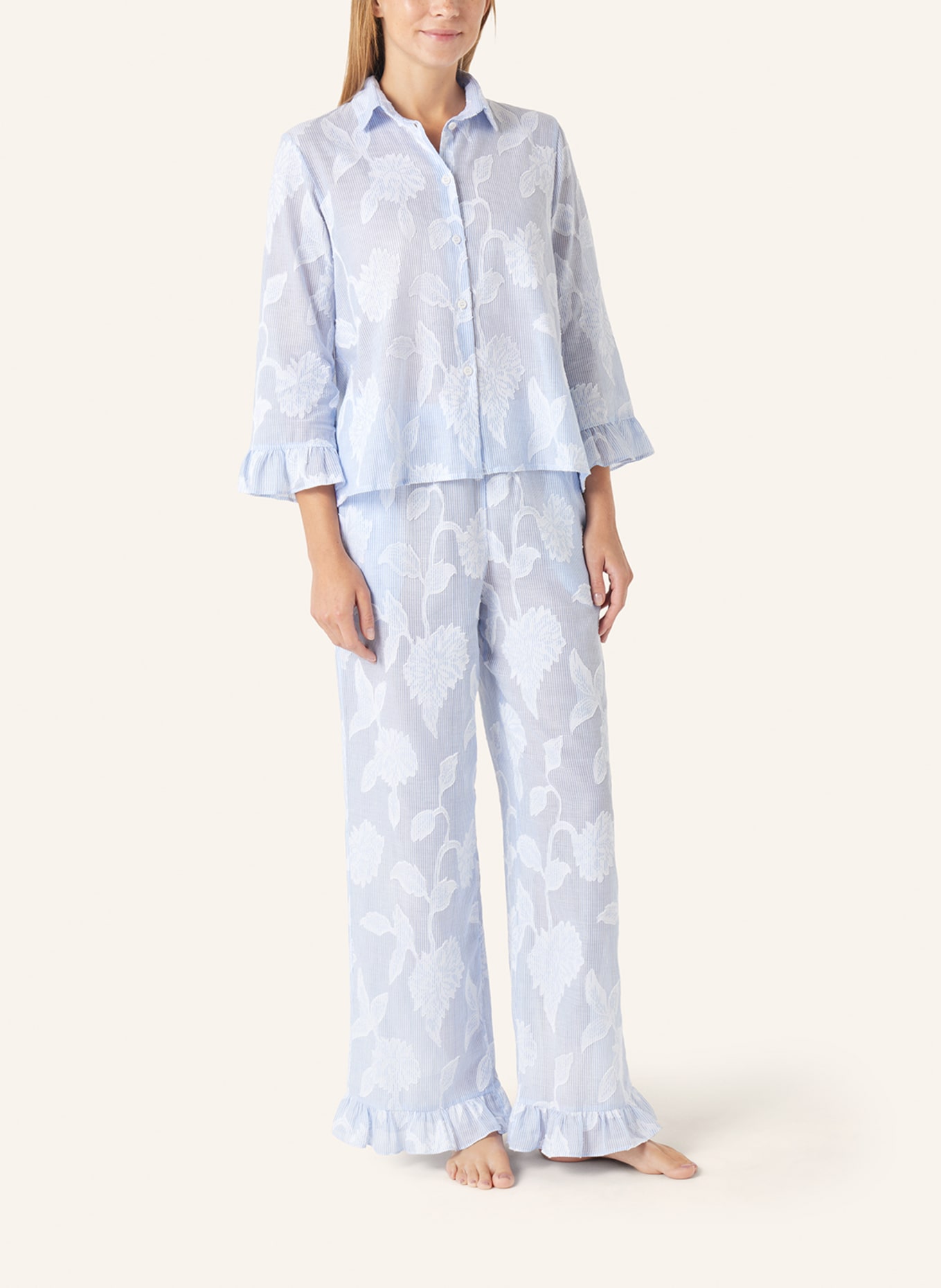 yellamaris Schlafanzug: BLAUGRAU/ BLAU/ HELLBLAU