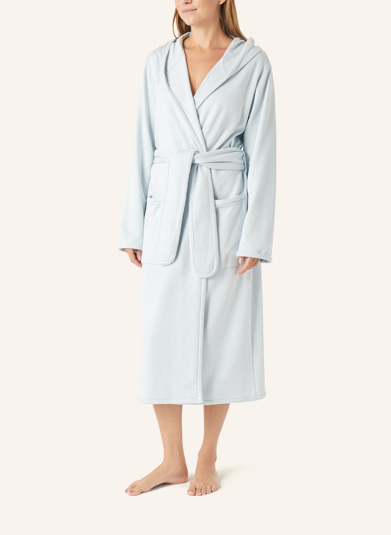 yellamaris Morgenmantel mit Kapuze: HELLGRÜN/ MINT