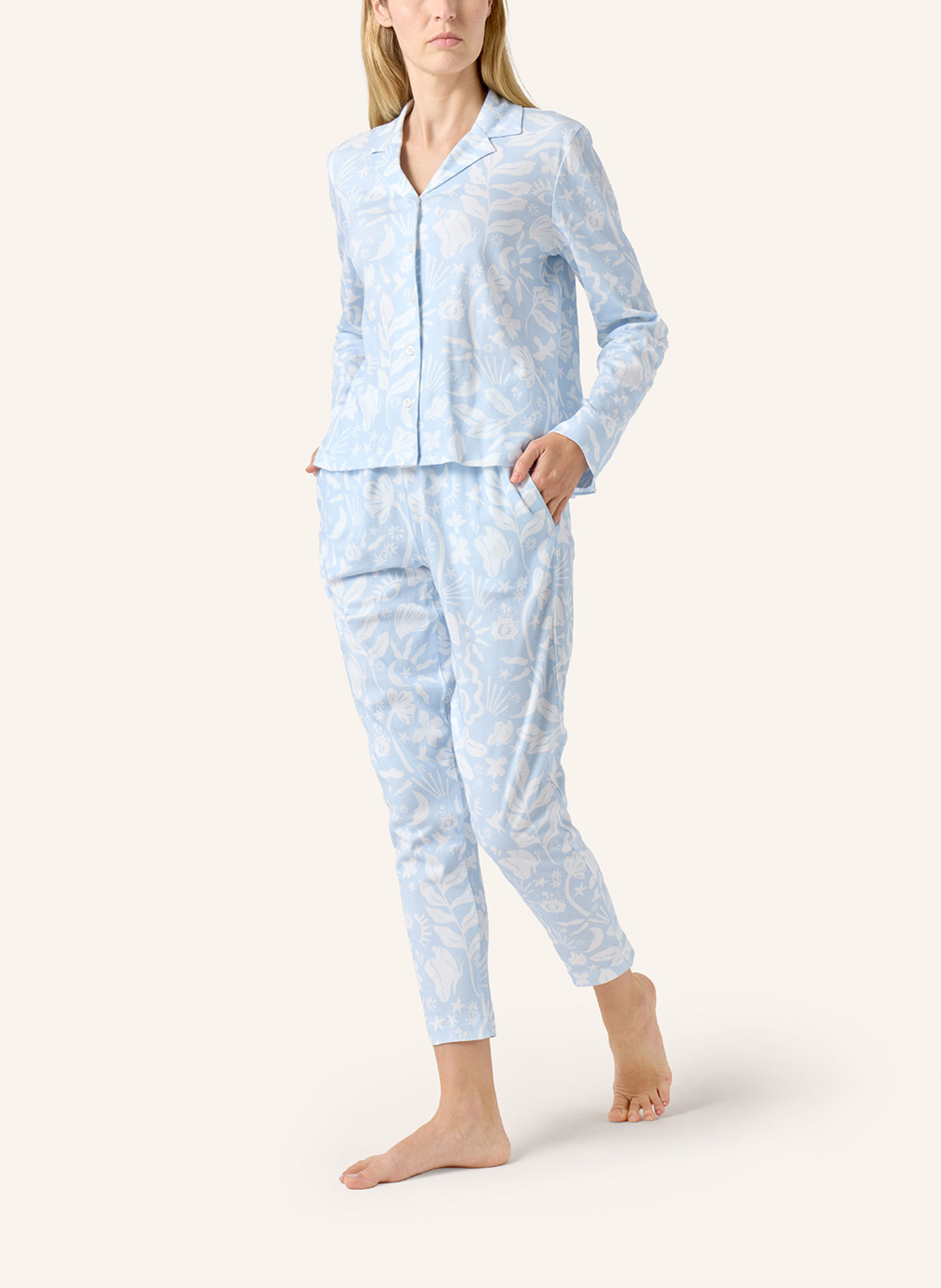 yellamaris Pyjama: HELLBLAU / BLAU