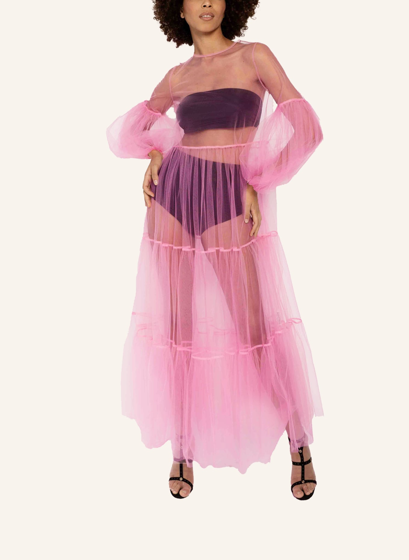 Helene Galwas Netzkleid ALENA: NEONPINK