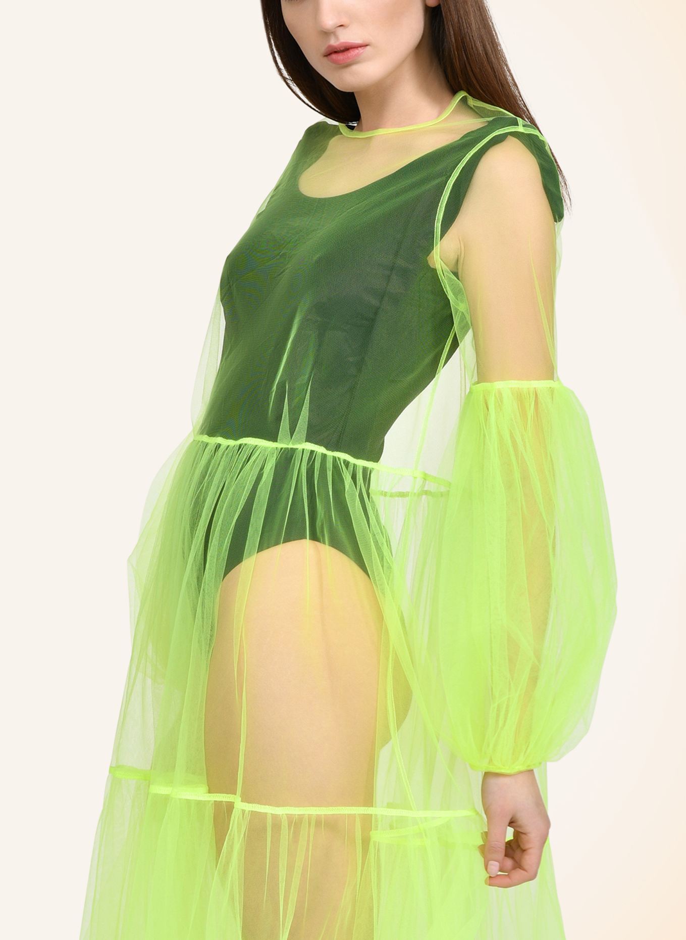 Helene Galwas Netzkleid ALENA: NEONGELB