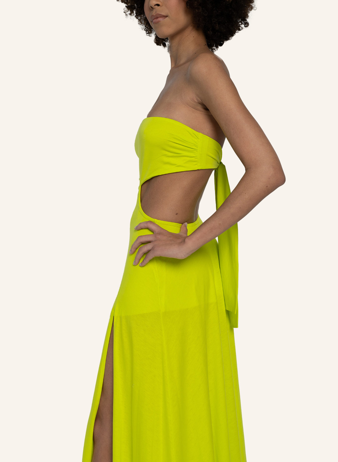 Helene Galwas Kleid mit Cut Out GLORIA: NEONGELB
