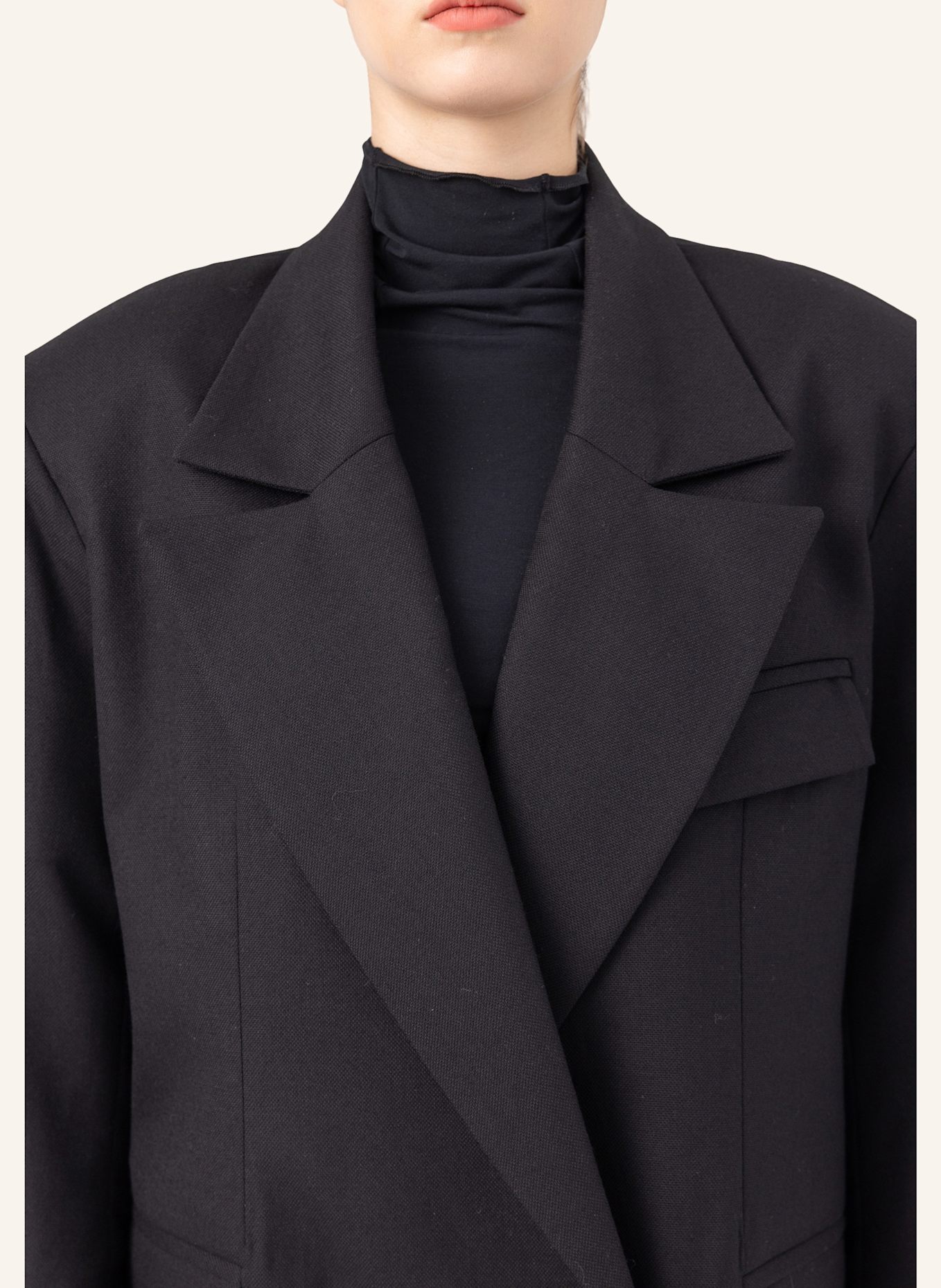 Helene Galwas Oversize Blazer aus Wolle JESSICA, Farbe: SCHWARZ (Bild 3)