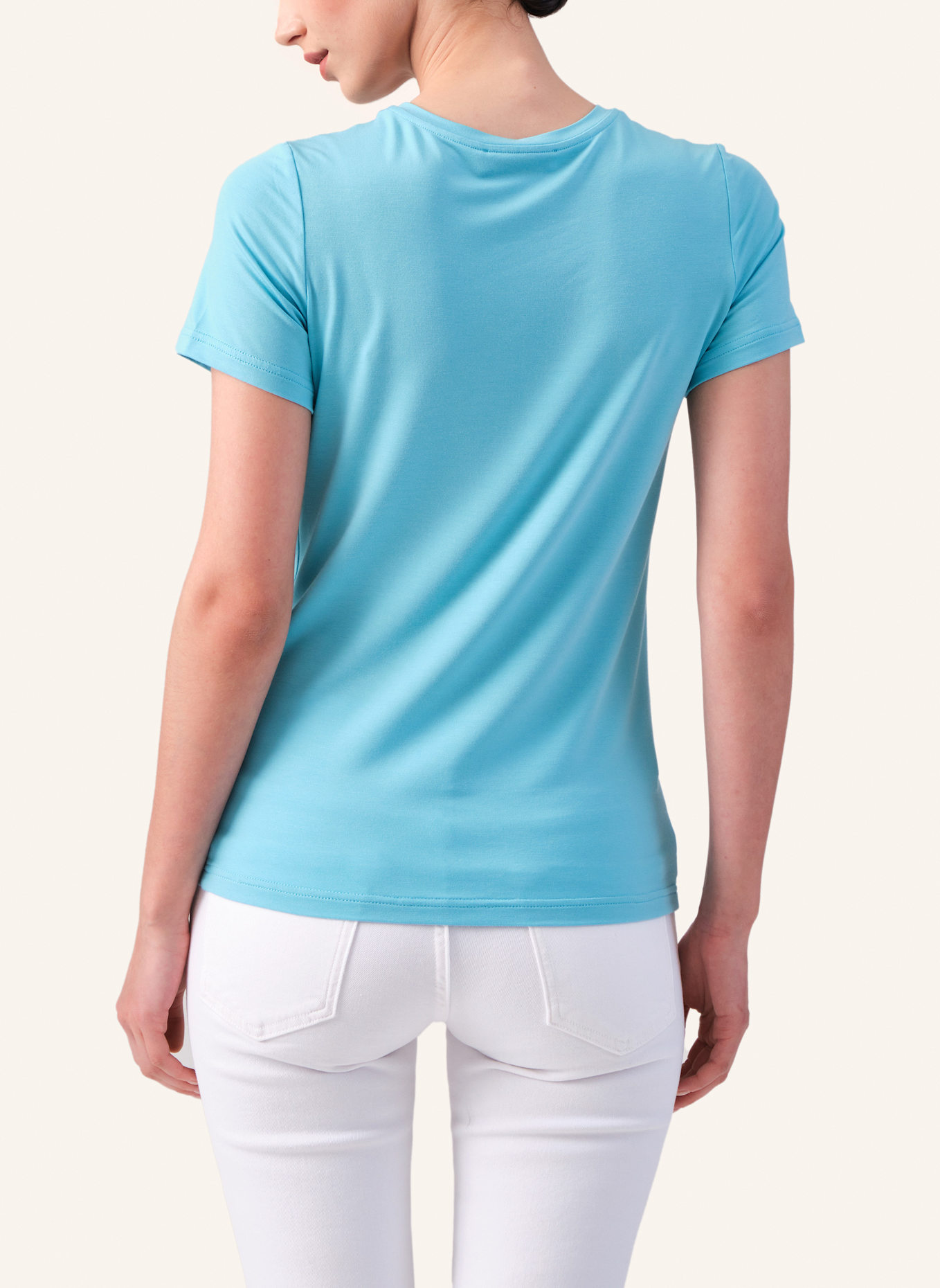 Helene Galwas Basic T-Shirt aus Premium Jersey FRANCA, Farbe: TÜRKIS (Bild 2)