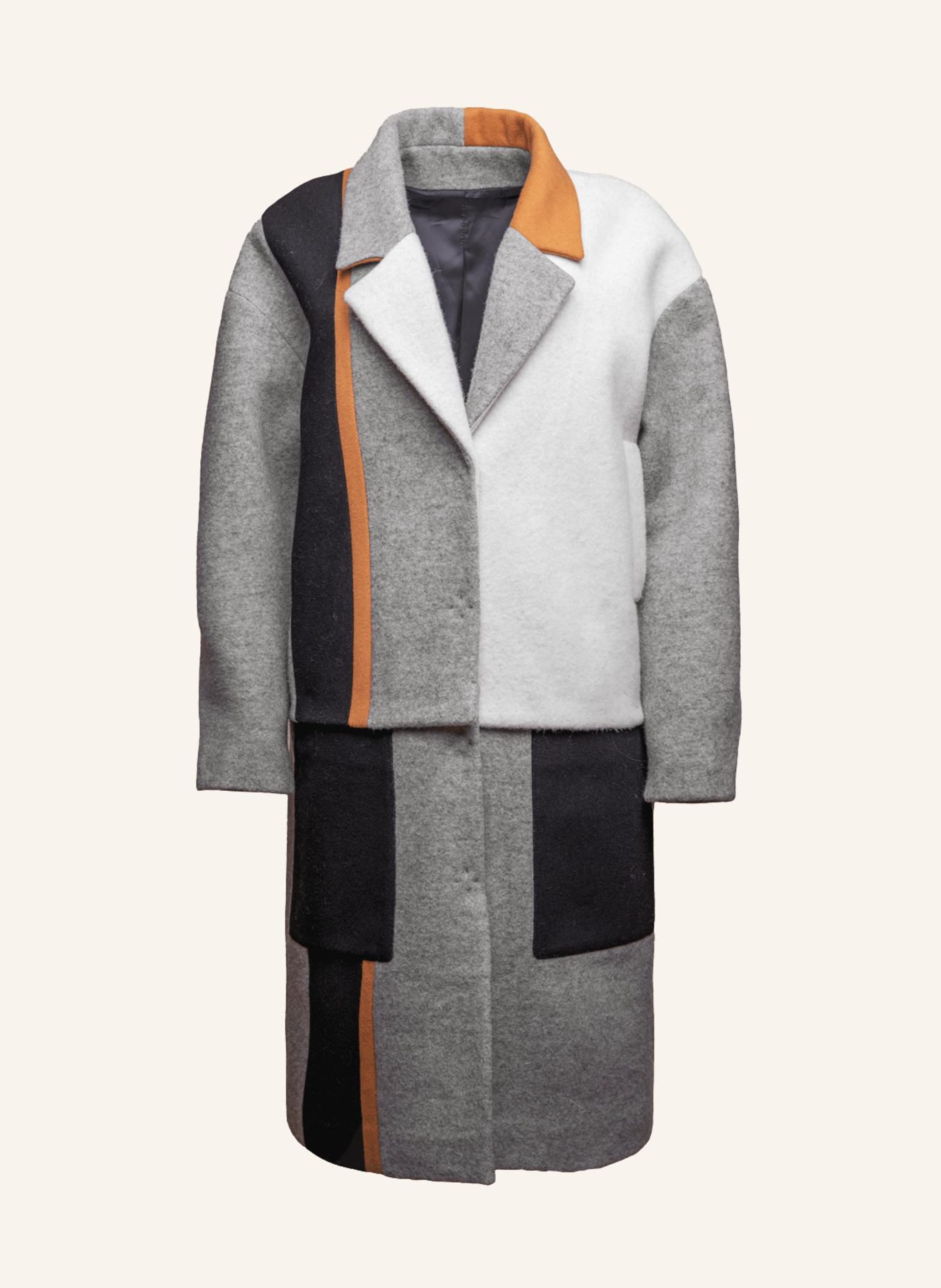 Helene Galwas 2-in-1-Wollmantel ELLA: GRAU