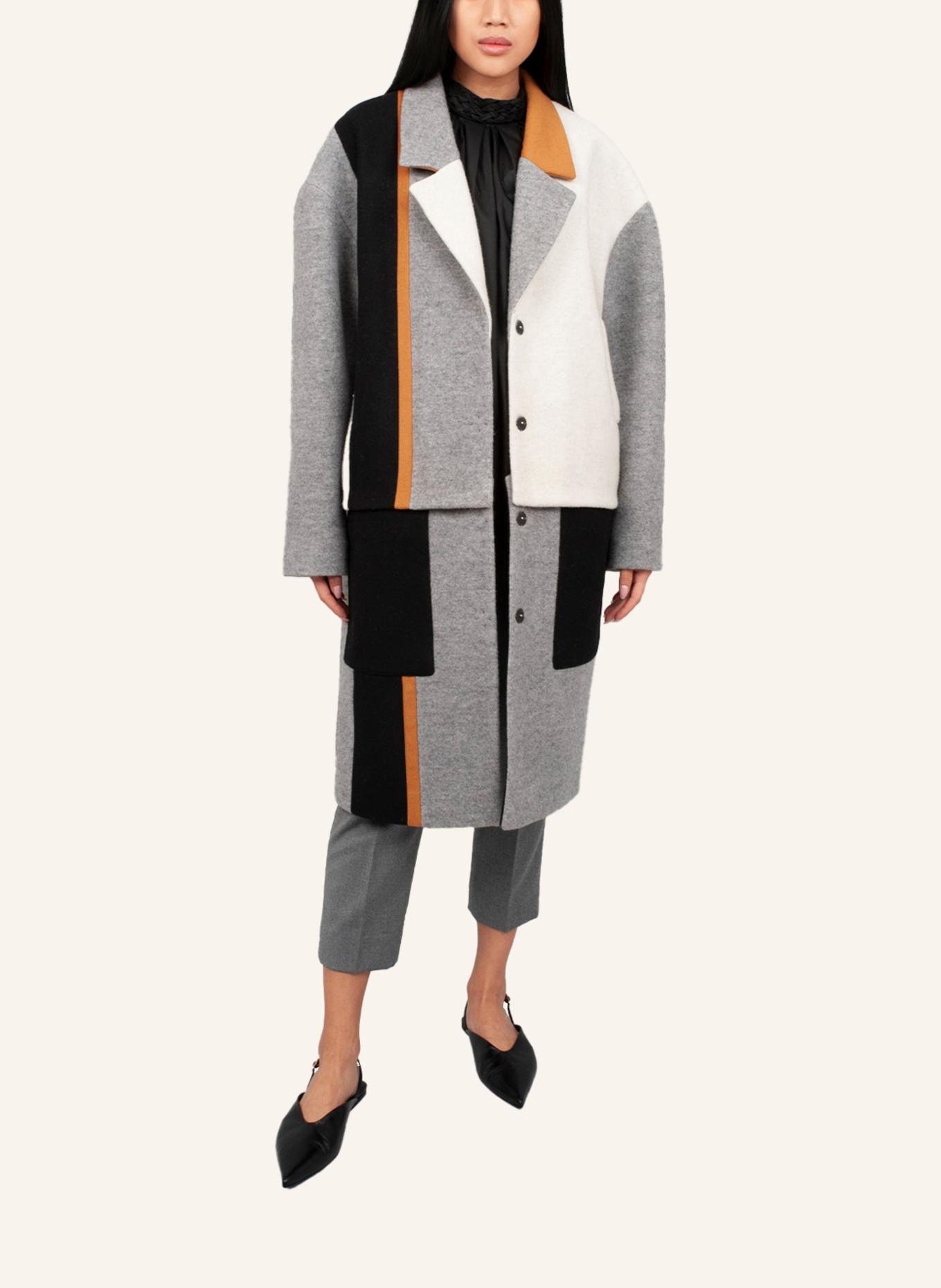 Helene Galwas 2-in-1-Wollmantel ELLA: GRAU