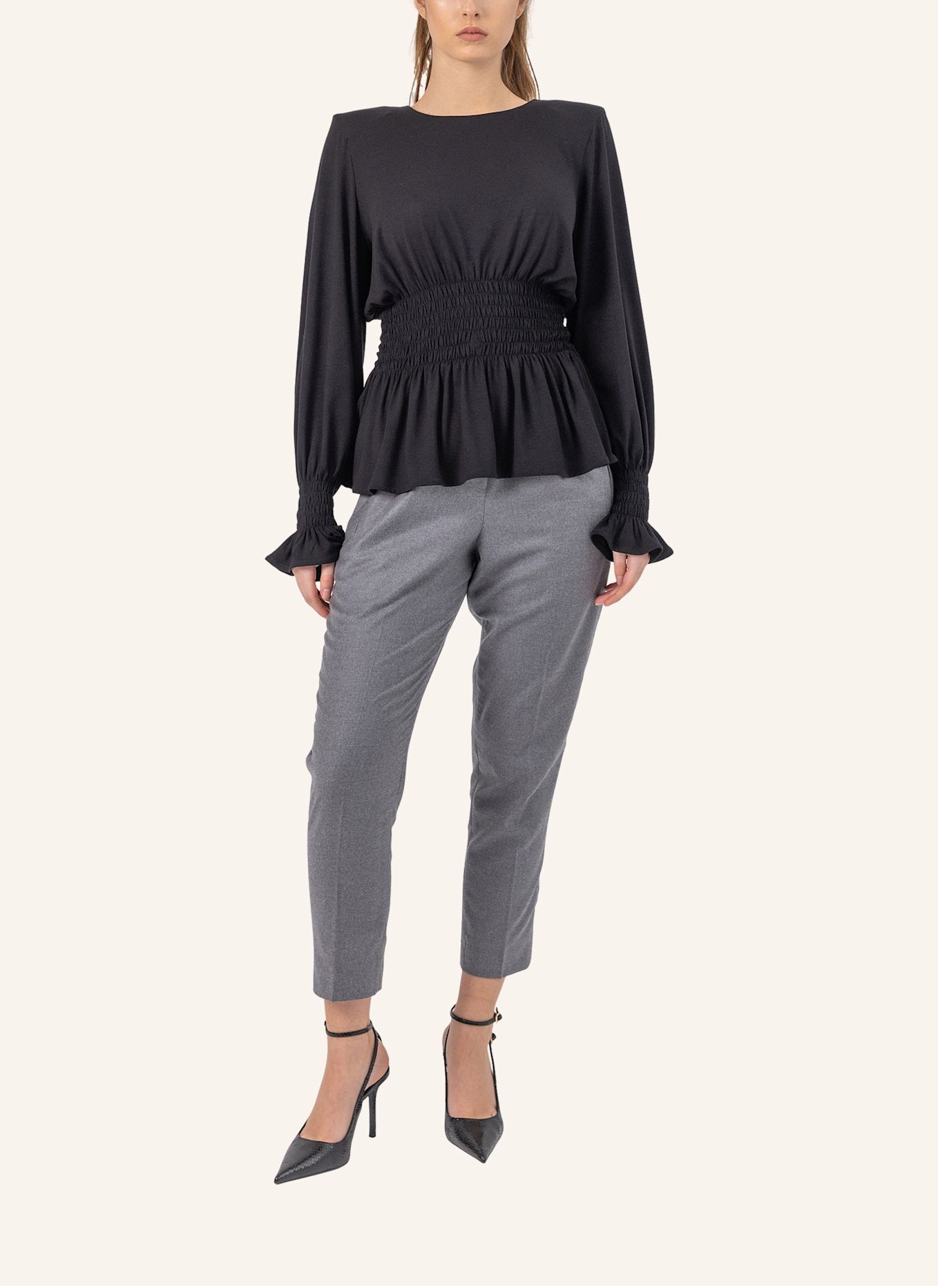 Helene Galwas Longsleeve mit Rundhalsausschnitt JANINA: SCHWARZ
