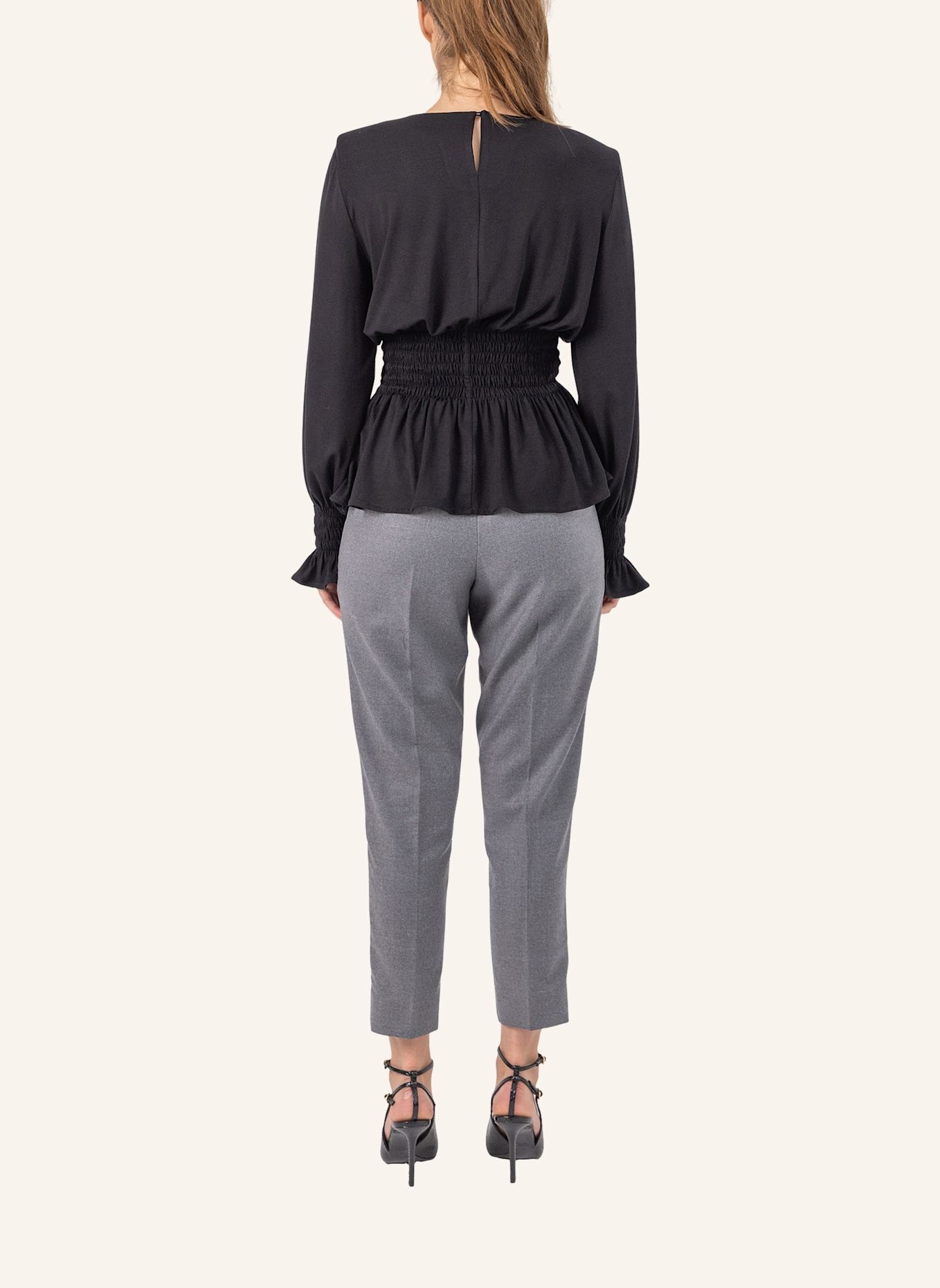Helene Galwas Longsleeve mit Rundhalsausschnitt JANINA: SCHWARZ