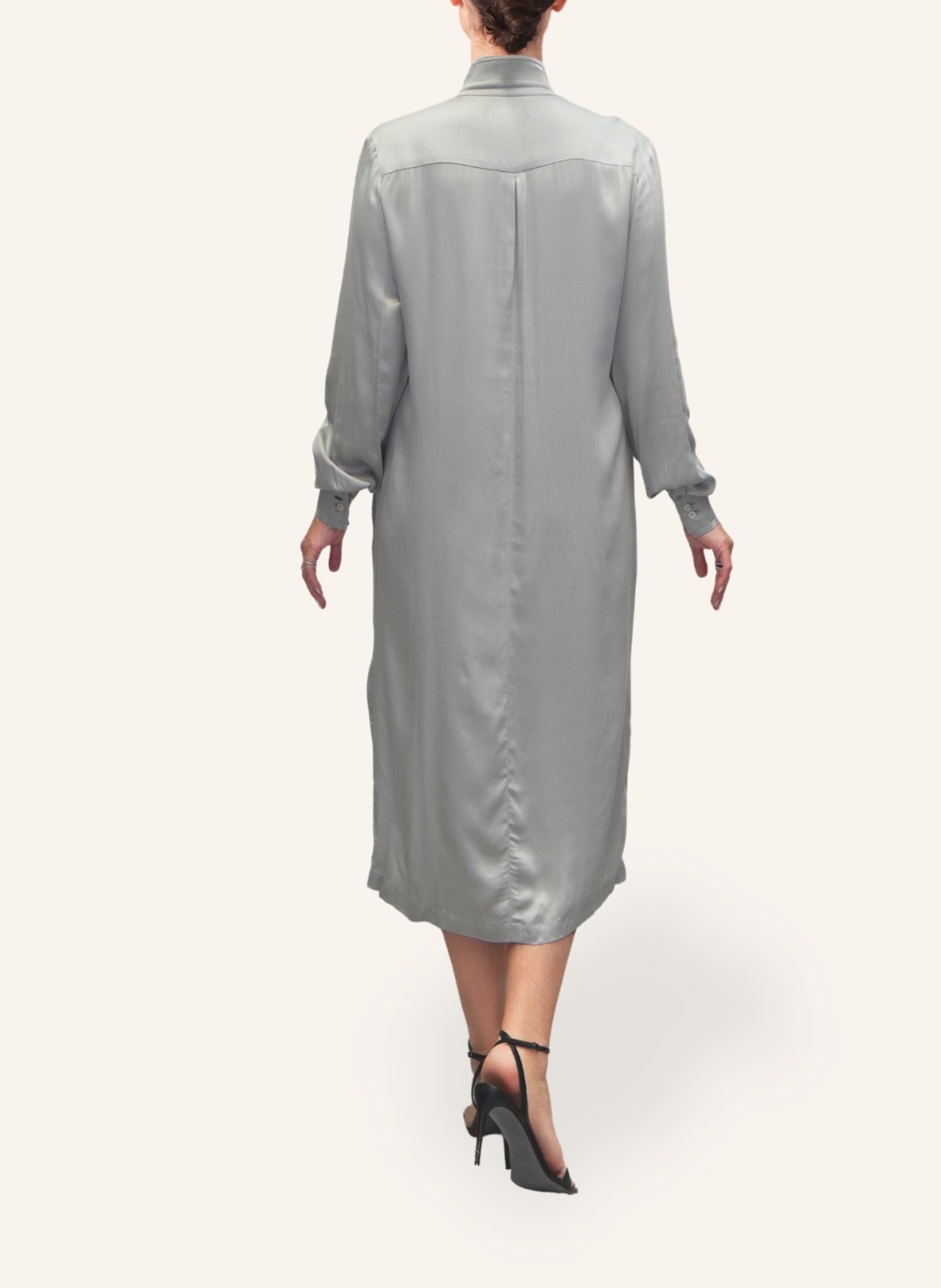 Helene Galwas Midi Hemdkleid aus Seide BRITTA: SILBER