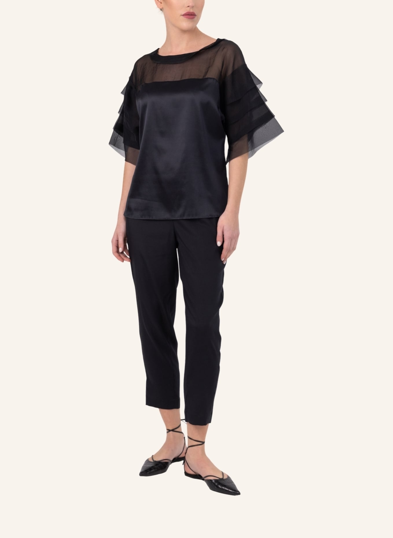 Helene Galwas Bluse aus Seide DONNA: SCHWARZ