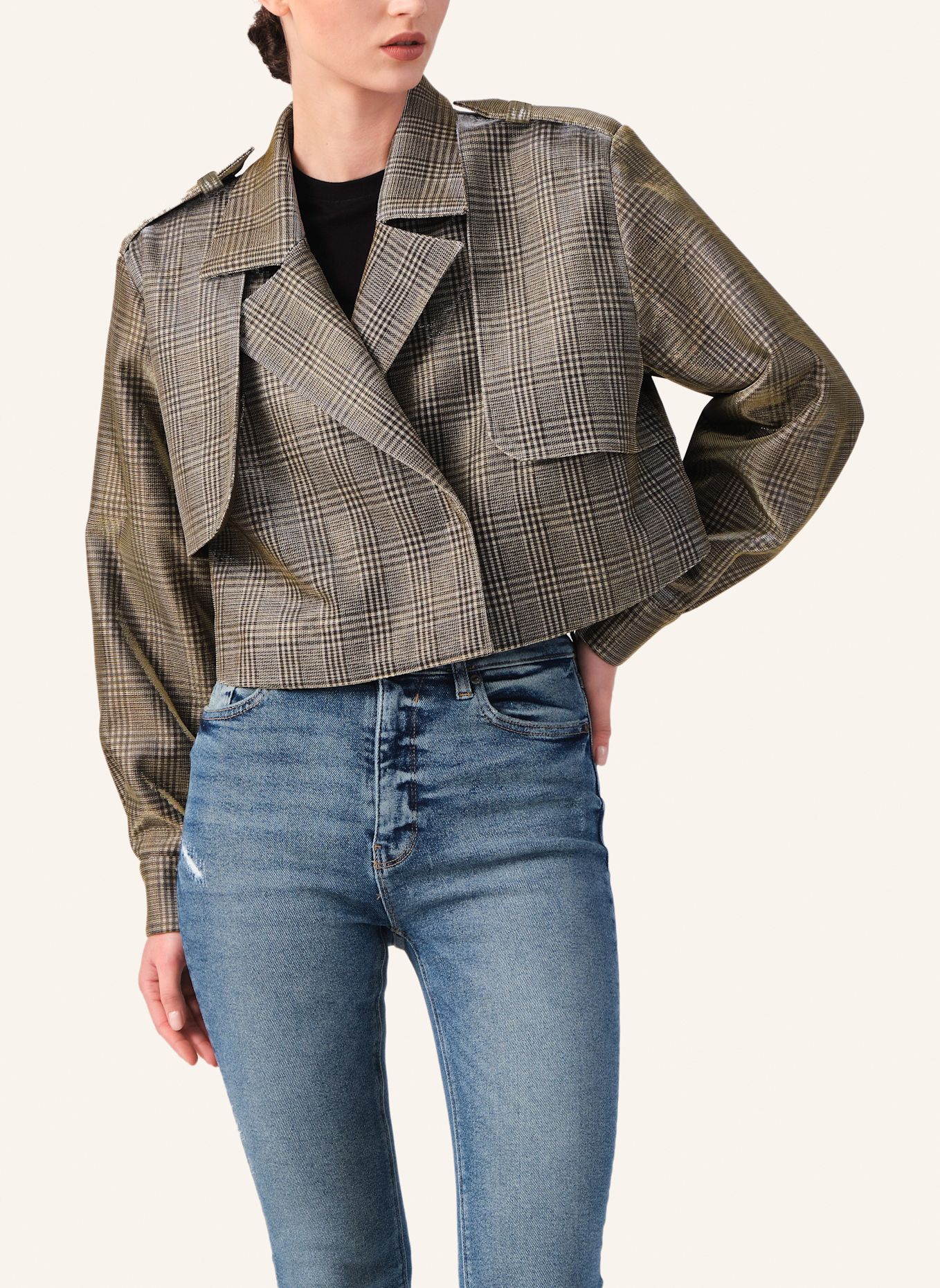 Helene Galwas Karierte Kurzjacke JEMINA: GOLD