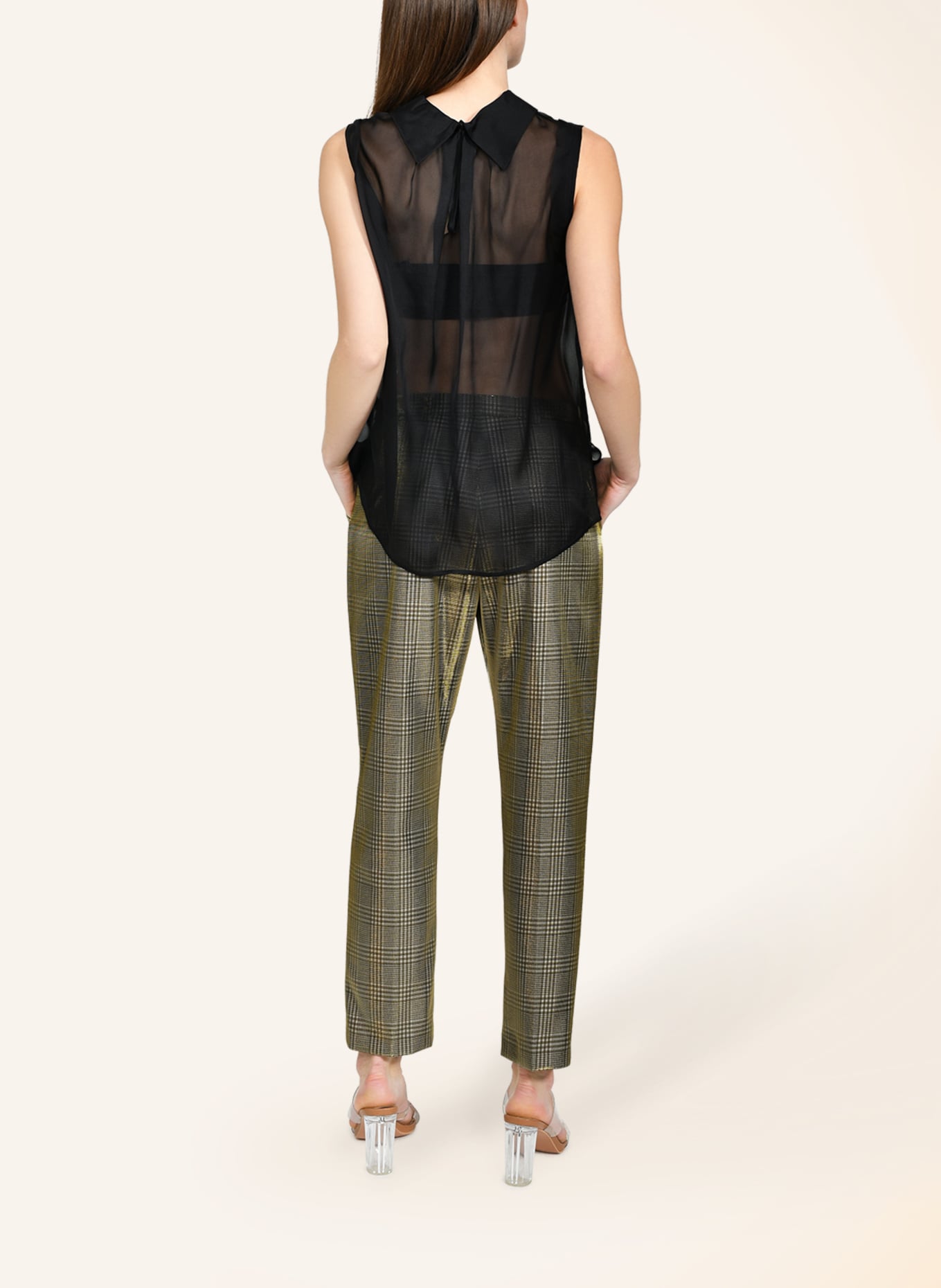 Helene Galwas Ärmellose Bluse aus Chiffonseide BENICE: SCHWARZ