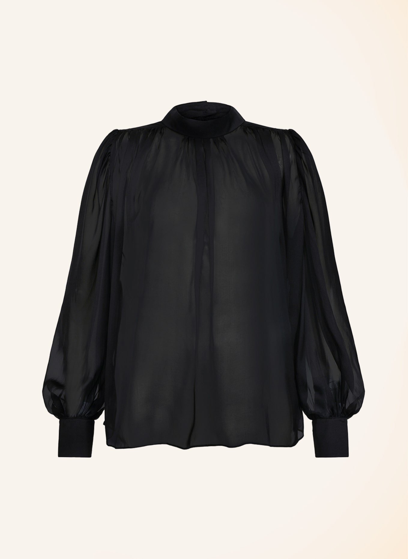 Helene Galwas Langarmbluse aus Seidenchiffon BIBI: SCHWARZ