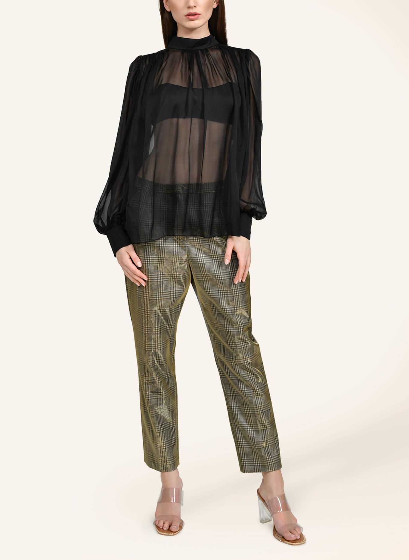 Helene Galwas Langarmbluse aus Seidenchiffon BIBI: SCHWARZ