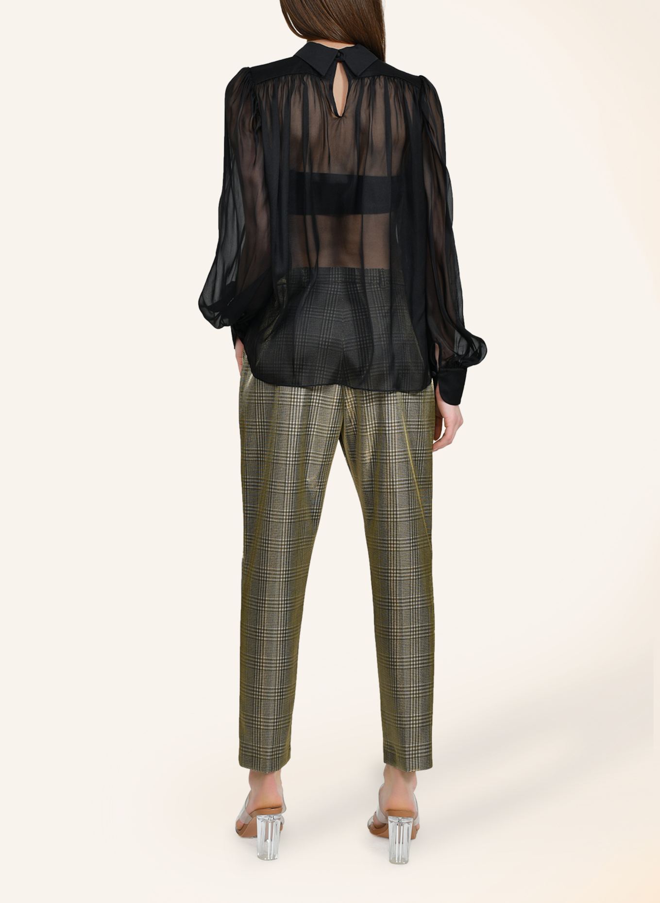 Helene Galwas Langarmbluse aus Seidenchiffon BIBI: SCHWARZ