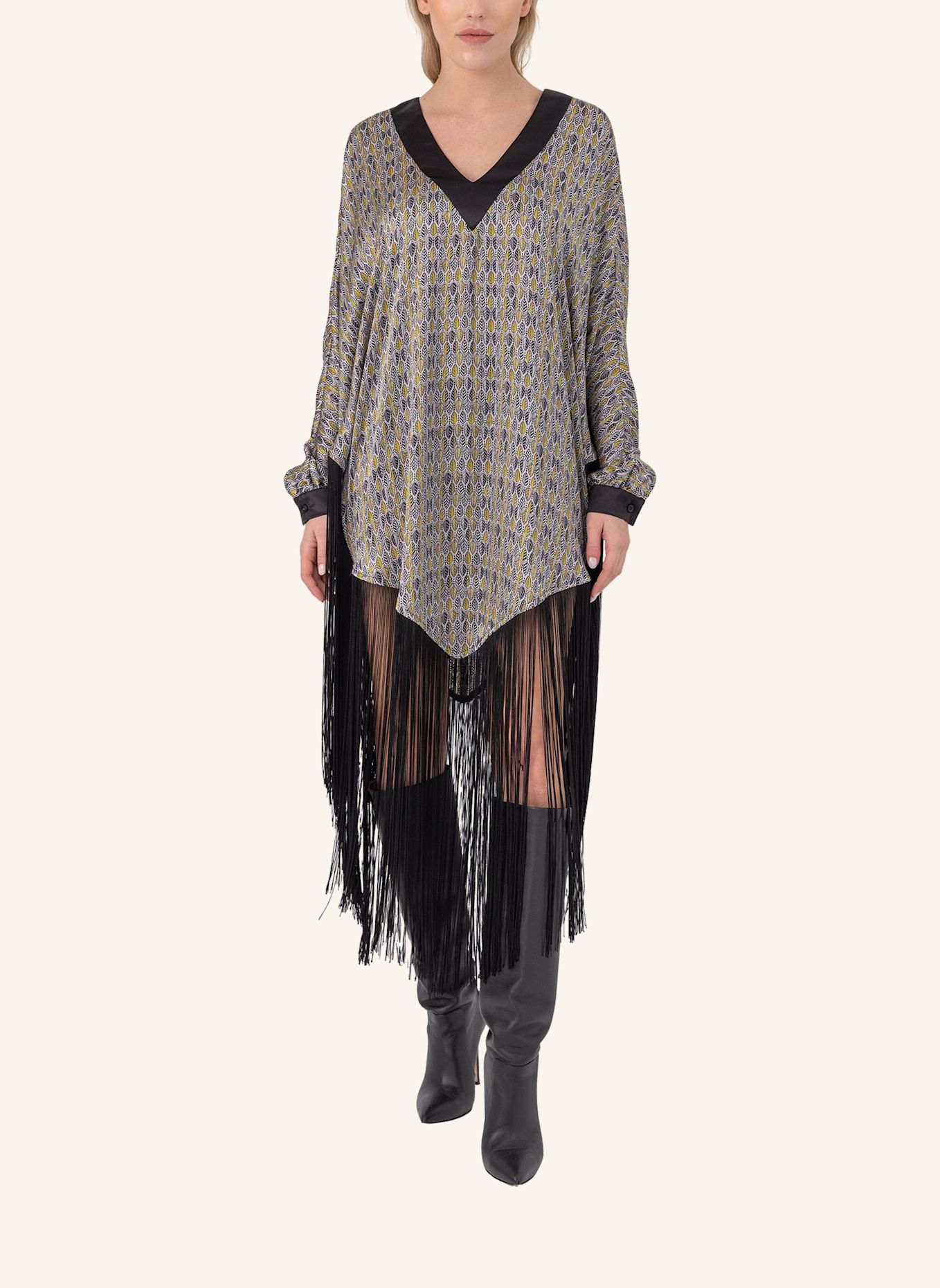 Helene Galwas Seidenponcho Kleid JENNIFER: SILBER