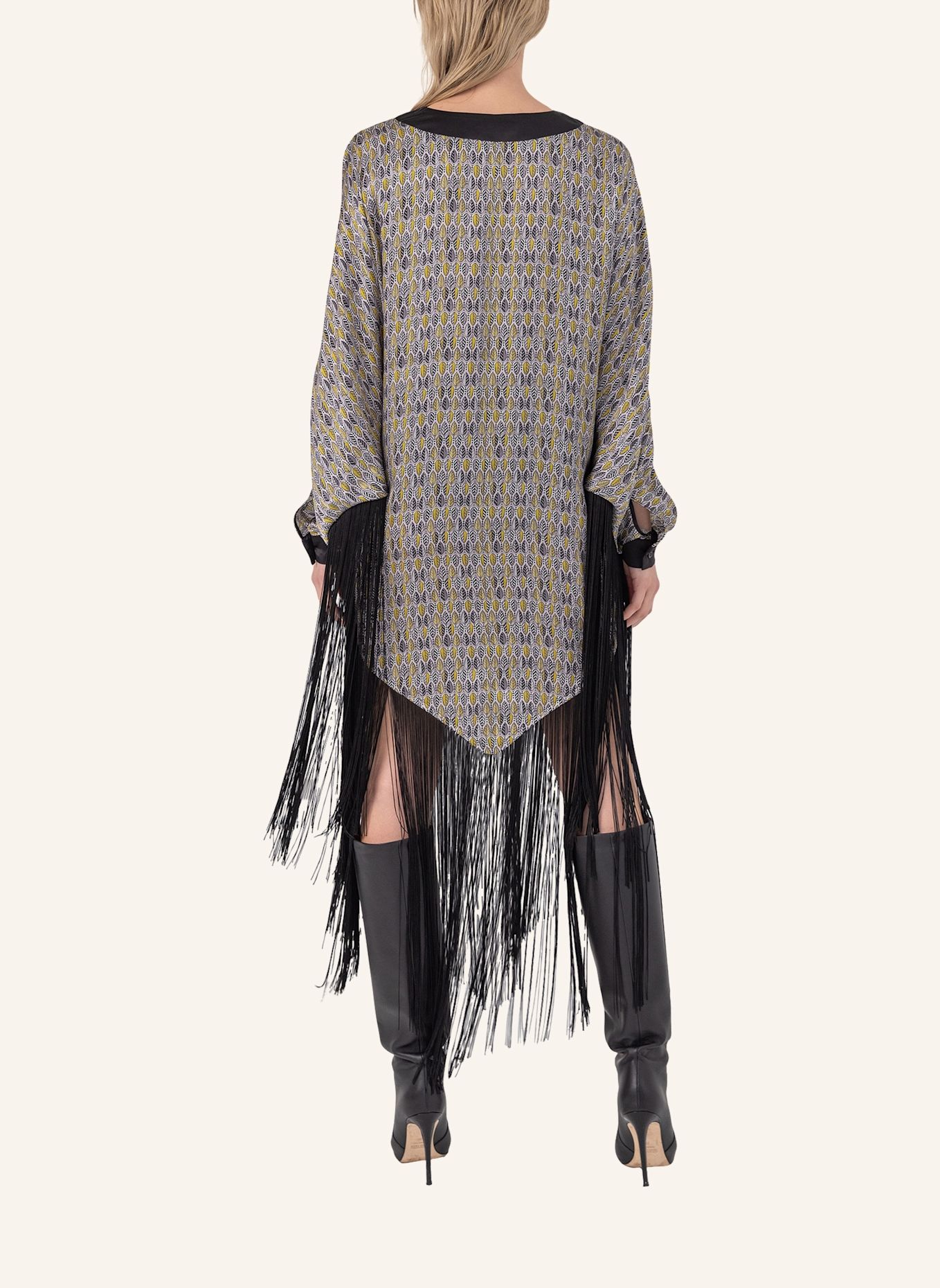 Helene Galwas Seidenponcho Kleid JENNIFER: SILBER