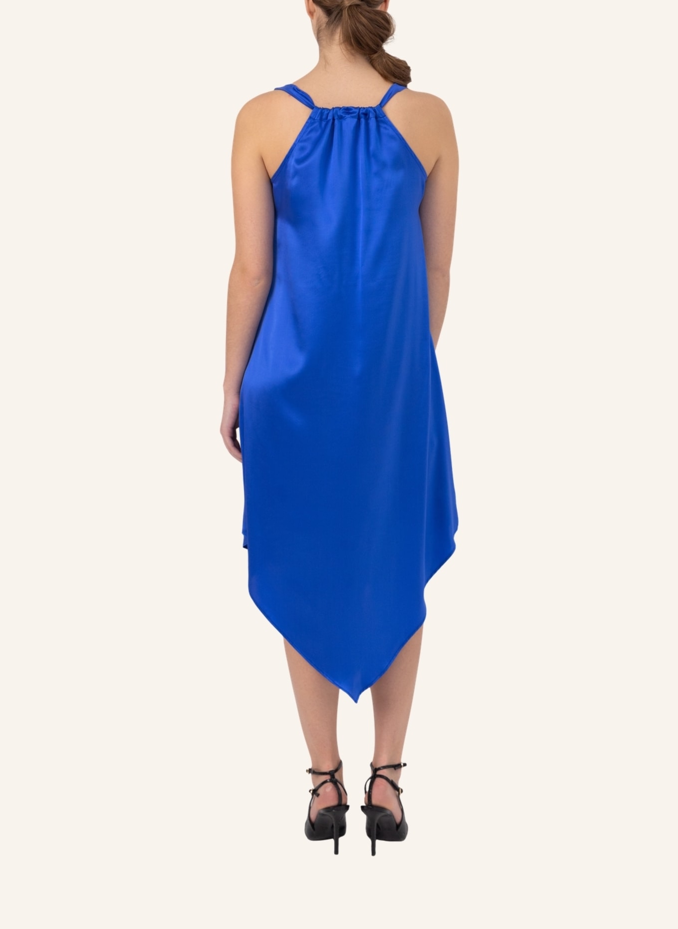 Helene Galwas Trägerkleid aus fließender Satinseide ILKA: BLAU