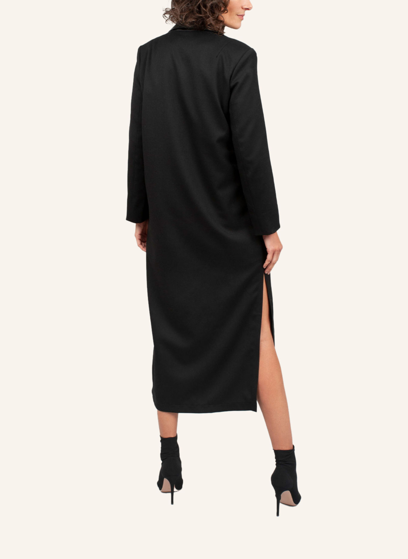 Helene Galwas Langer Mantel aus Wollmix BAHIRA: SCHWARZ