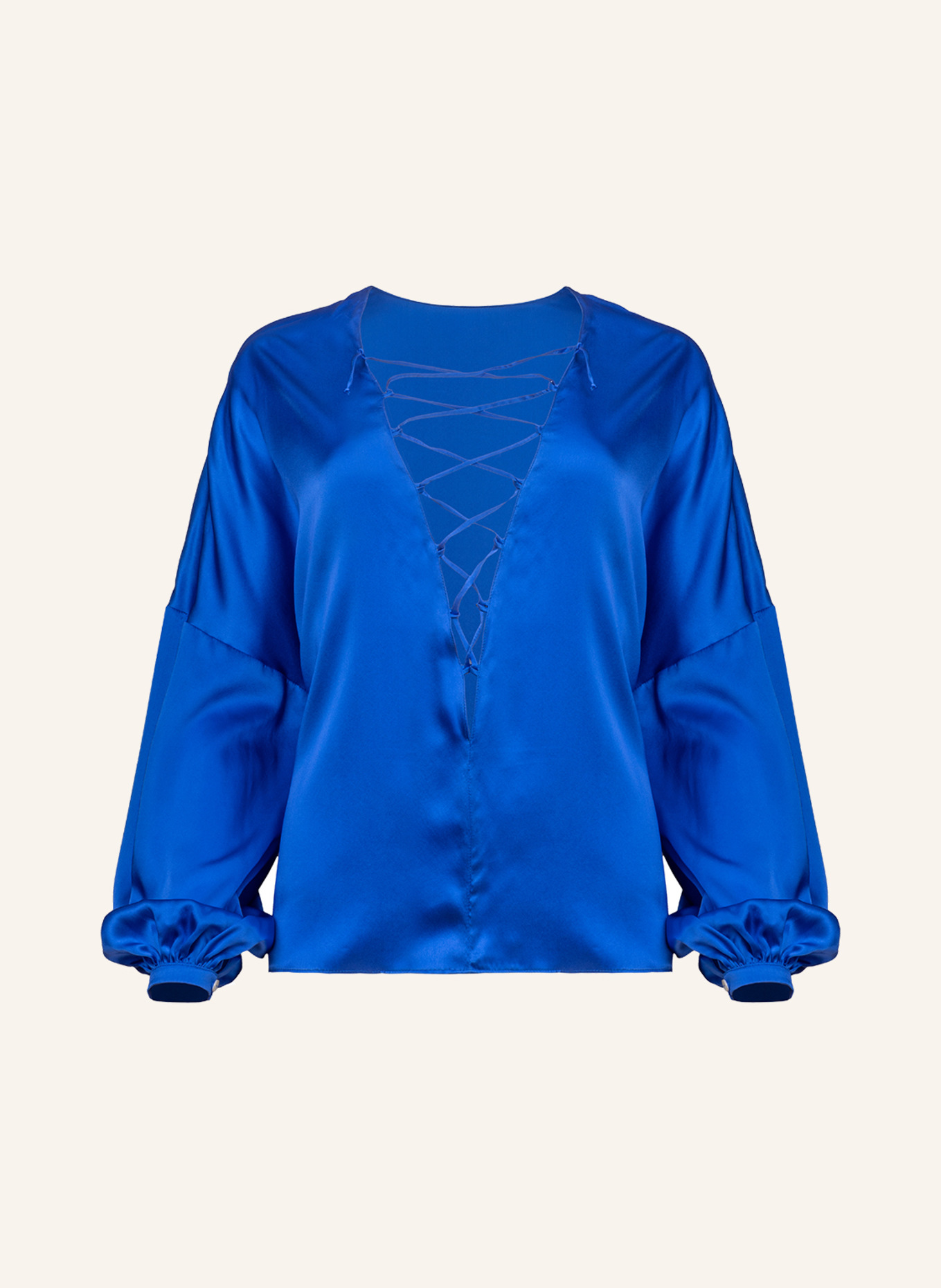 Helene Galwas Bluse aus Satinseide IVANA: BLAU