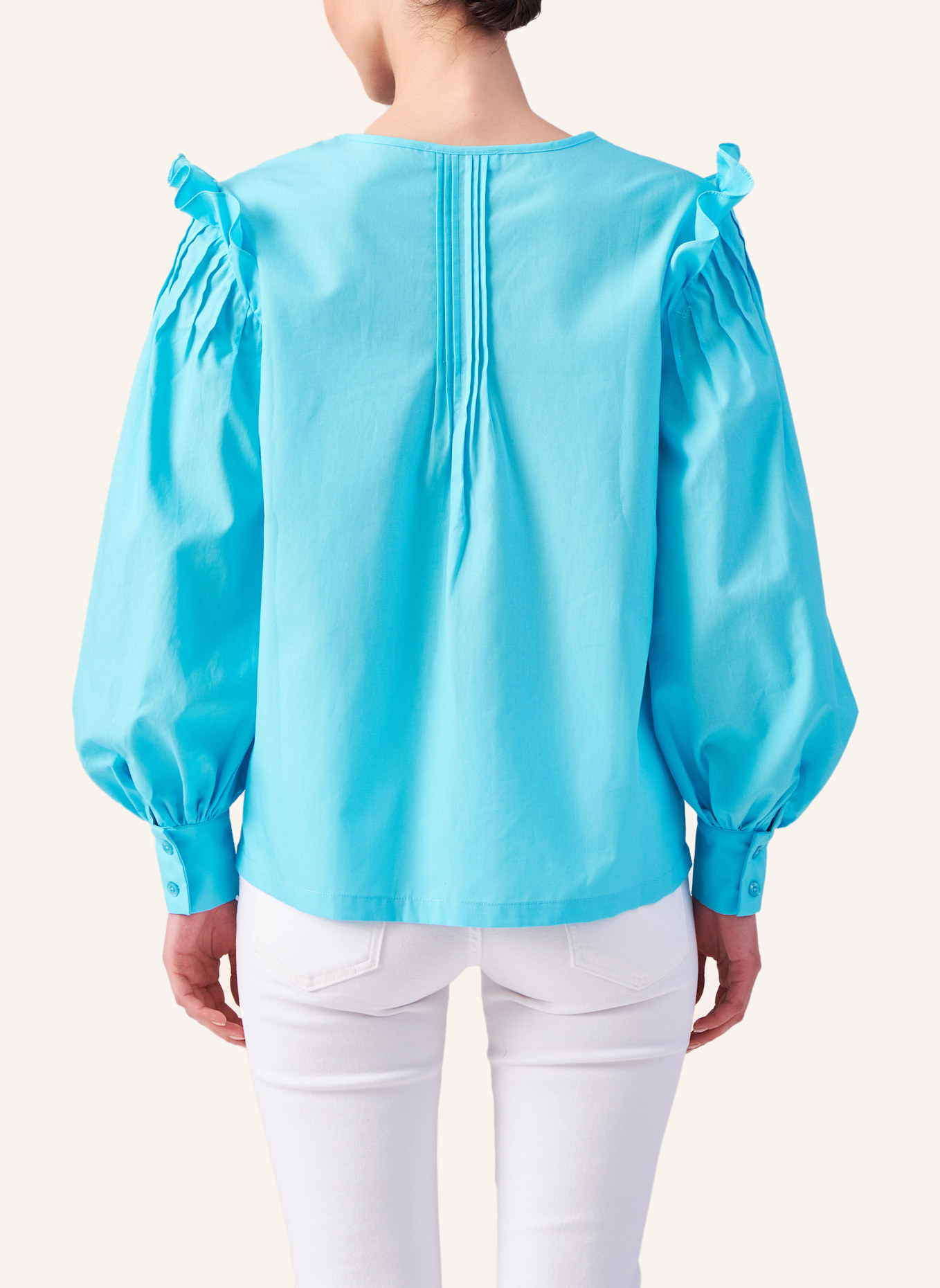 Helene Galwas Bluse aus Baumwolle ILSA: HELLBLAU