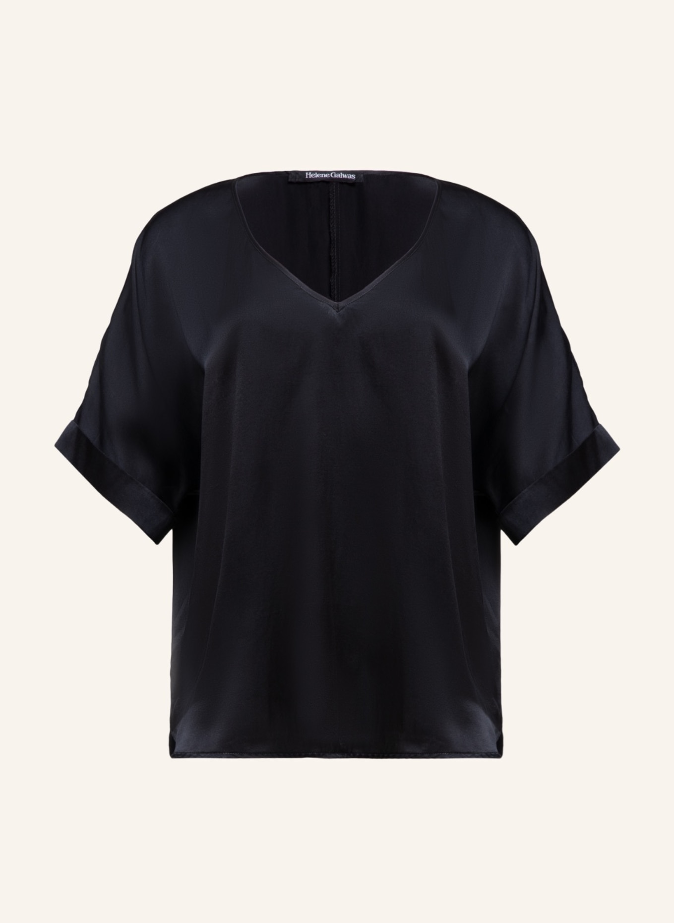Helene Galwas T-Shirt aus Viskose DOLORES: SCHWARZ