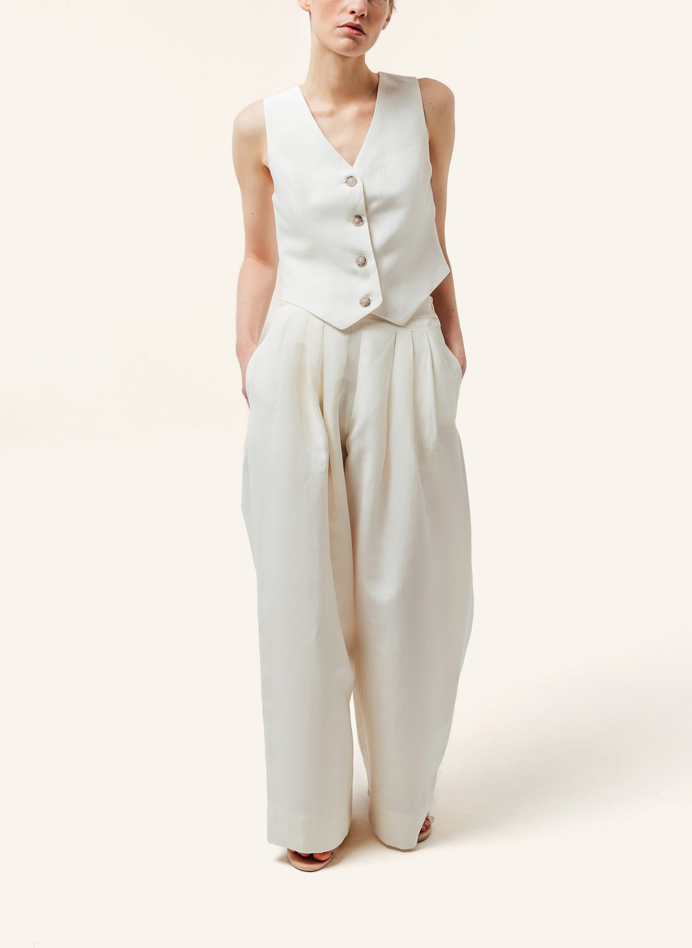 Helene Galwas Weite Hose KIMBERLY: WEISS